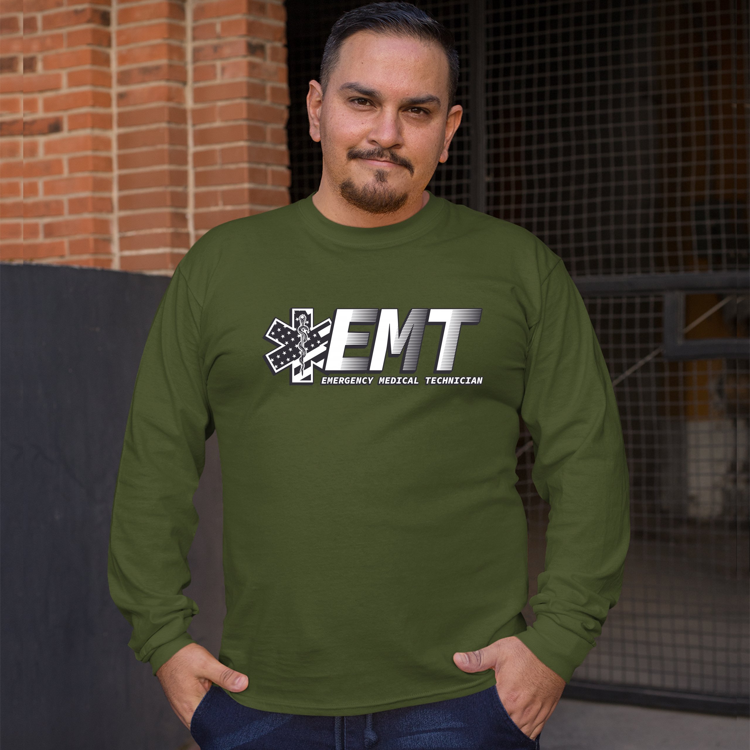 EMT Emergency Medical Technician Long Sleeve T-shirt EMS Paramedic Star of Life - Picture 33 of 45