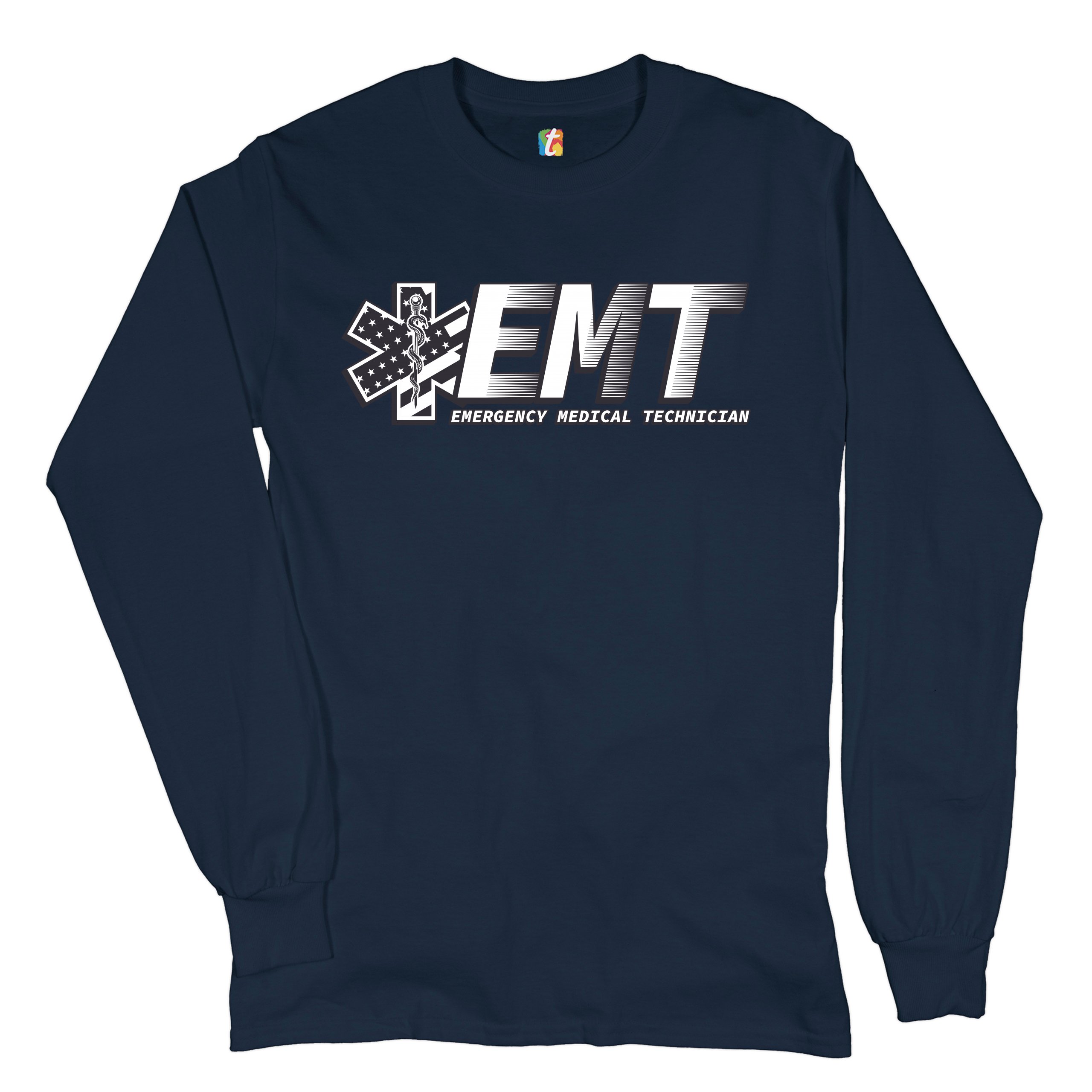 EMT Emergency Medical Technician Long Sleeve T-shirt EMS Paramedic Star of Life - Picture 22 of 45