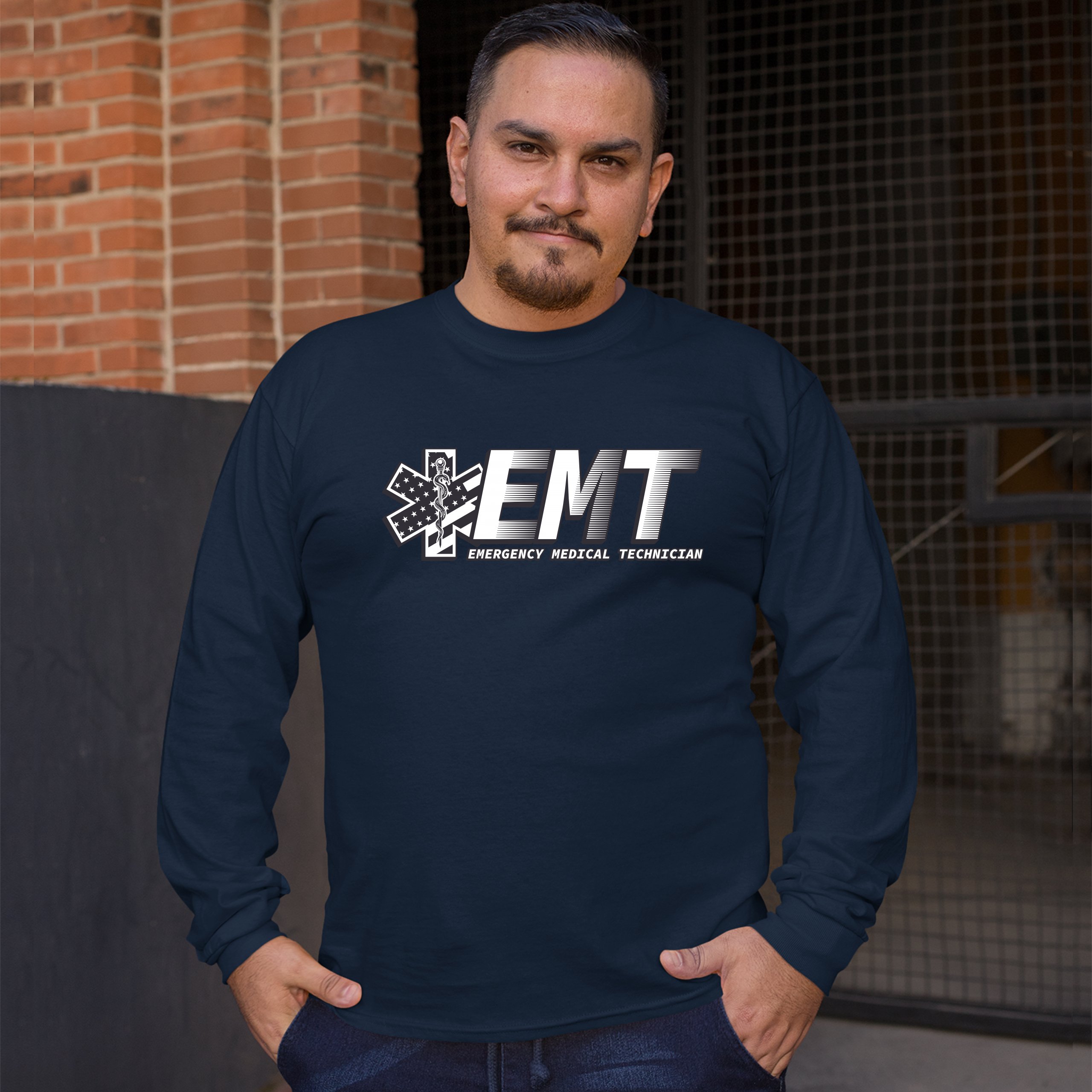 EMT Emergency Medical Technician Long Sleeve T-shirt EMS Paramedic Star of Life - Picture 25 of 45