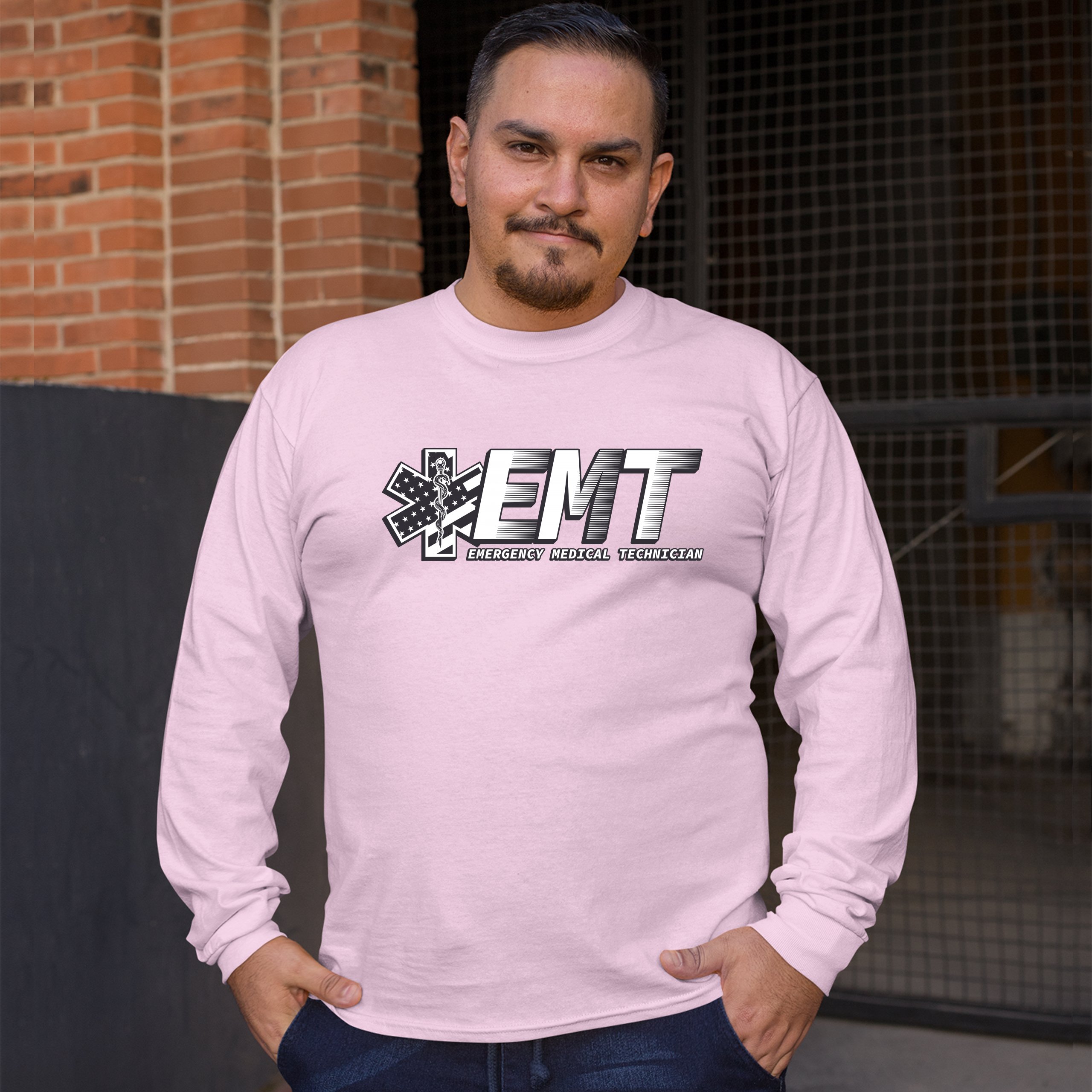 EMT Emergency Medical Technician Long Sleeve T-shirt EMS Paramedic Star of Life - Picture 45 of 45