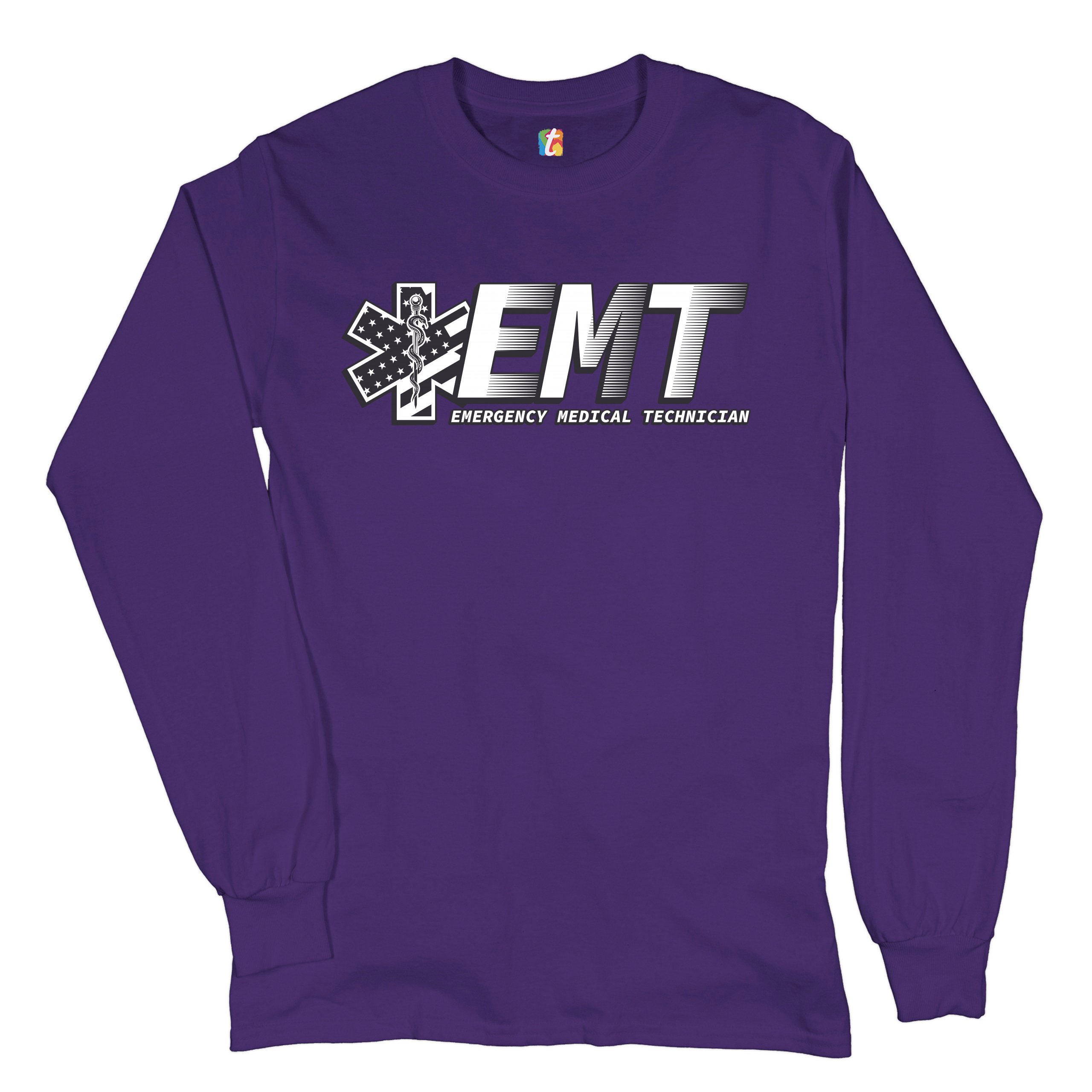 EMT Emergency Medical Technician Long Sleeve T-shirt EMS Paramedic Star of Life - Picture 10 of 45