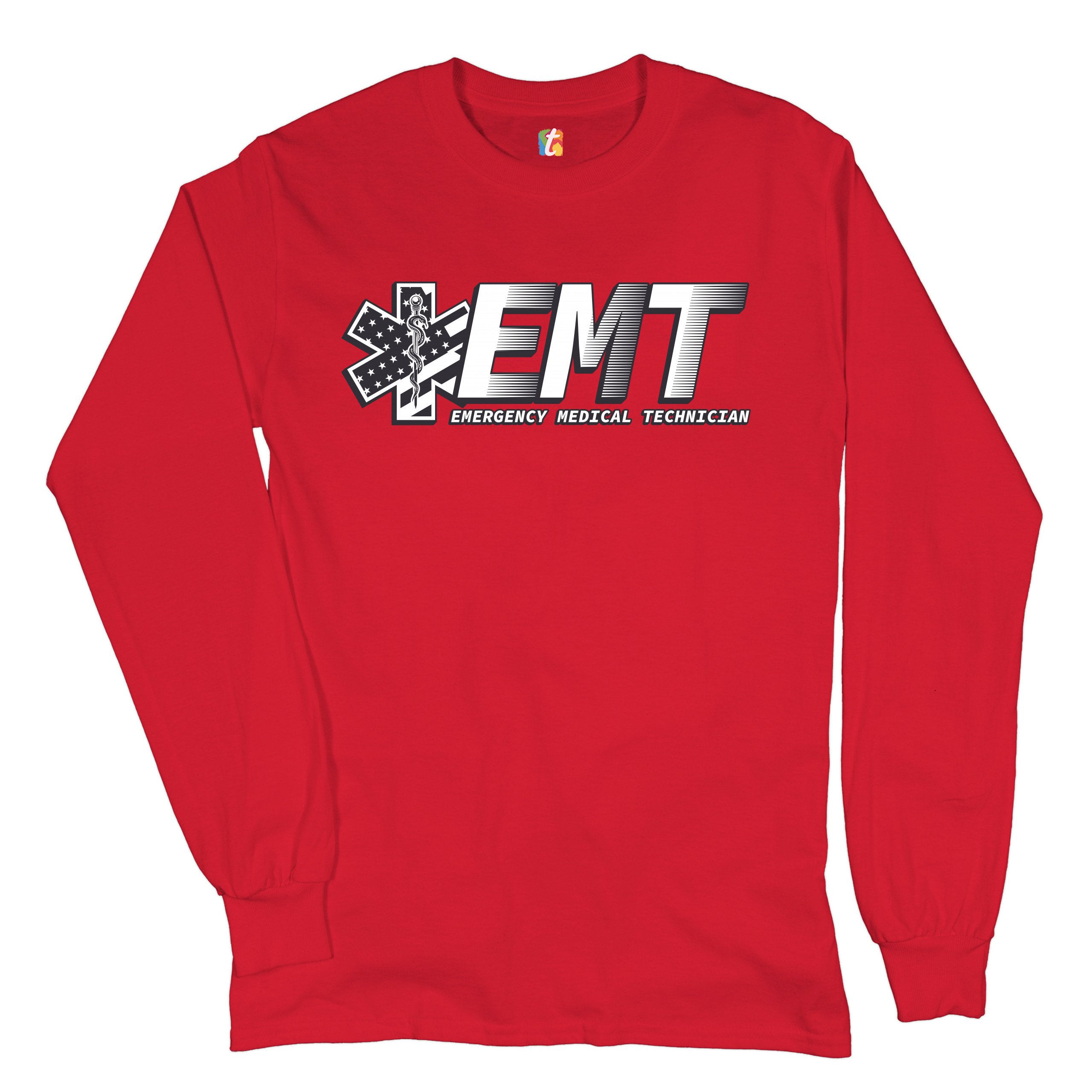EMT Emergency Medical Technician Long Sleeve T-shirt EMS Paramedic Star of Life - Picture 14 of 45