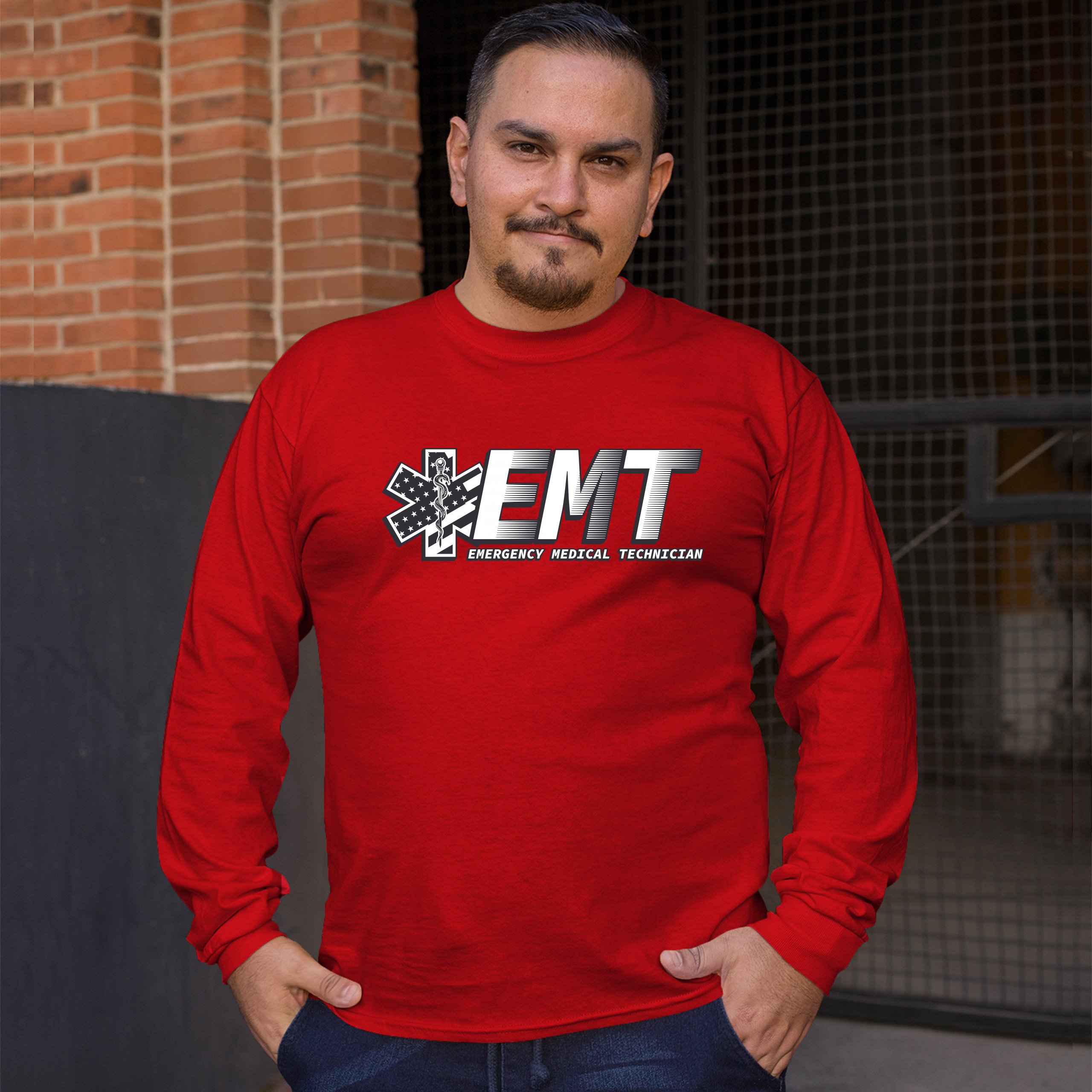 EMT Emergency Medical Technician Long Sleeve T-shirt EMS Paramedic Star of Life - Picture 17 of 45