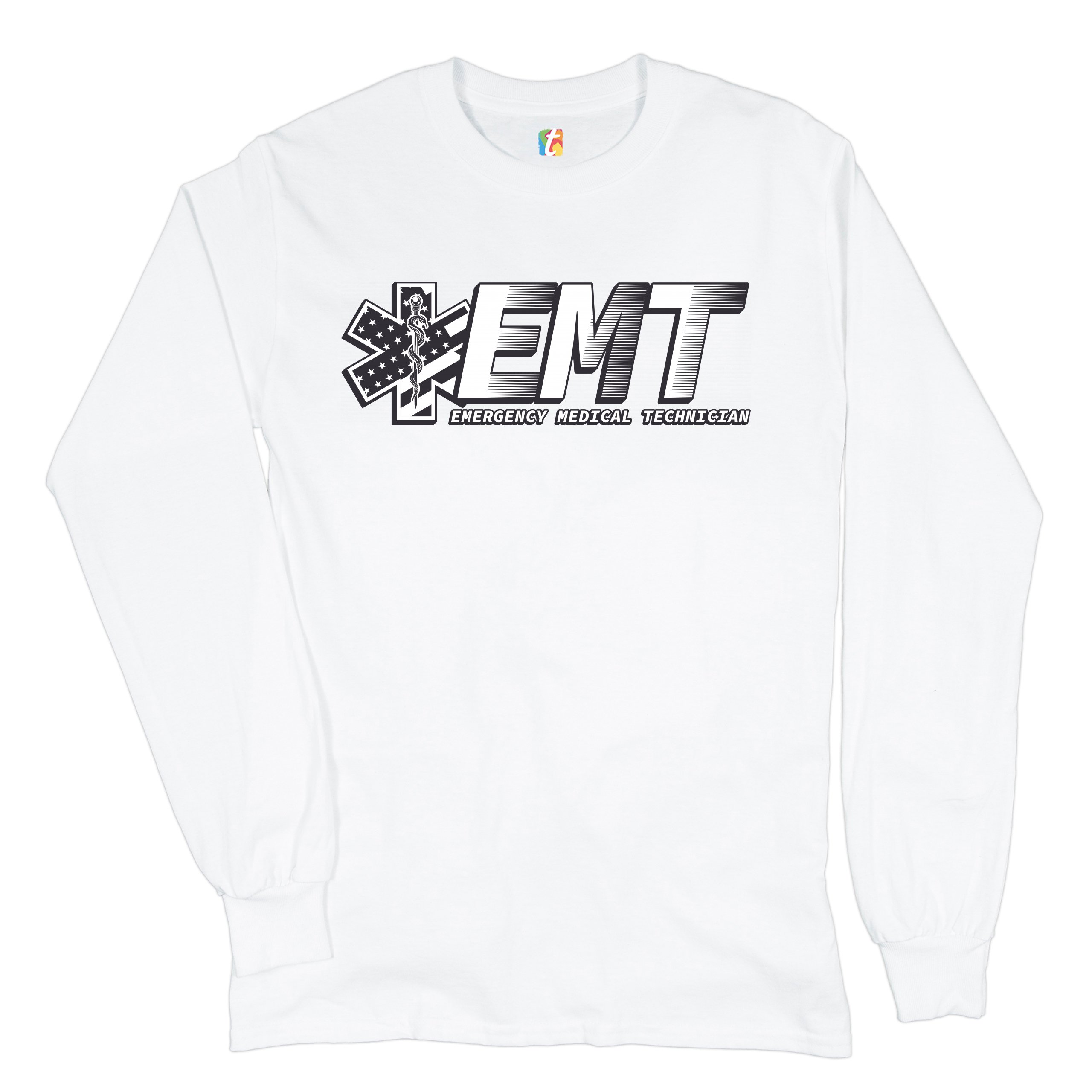 EMT Emergency Medical Technician Long Sleeve T-shirt EMS Paramedic Star of Life - Picture 18 of 45
