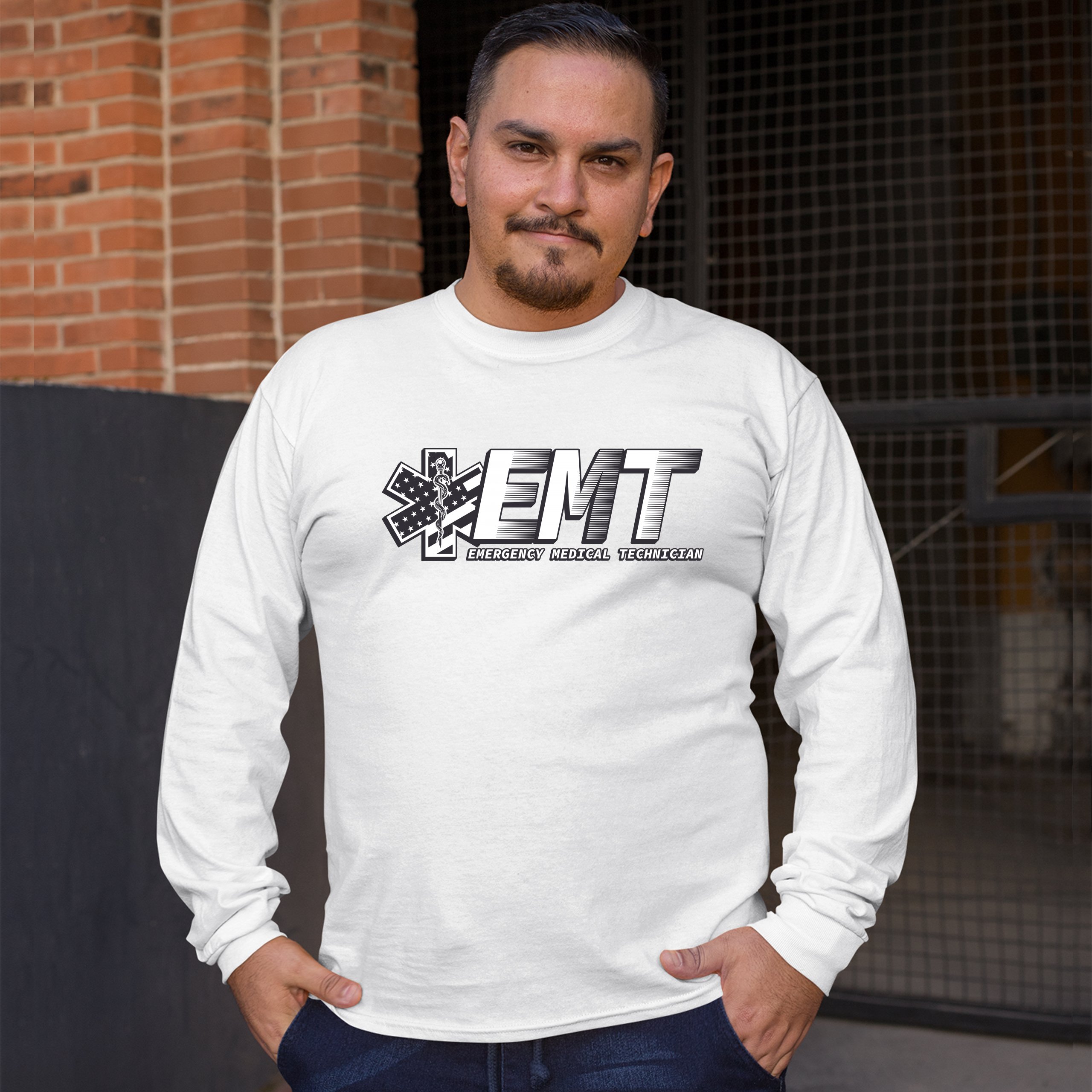EMT Emergency Medical Technician Long Sleeve T-shirt EMS Paramedic Star of Life - Picture 21 of 45
