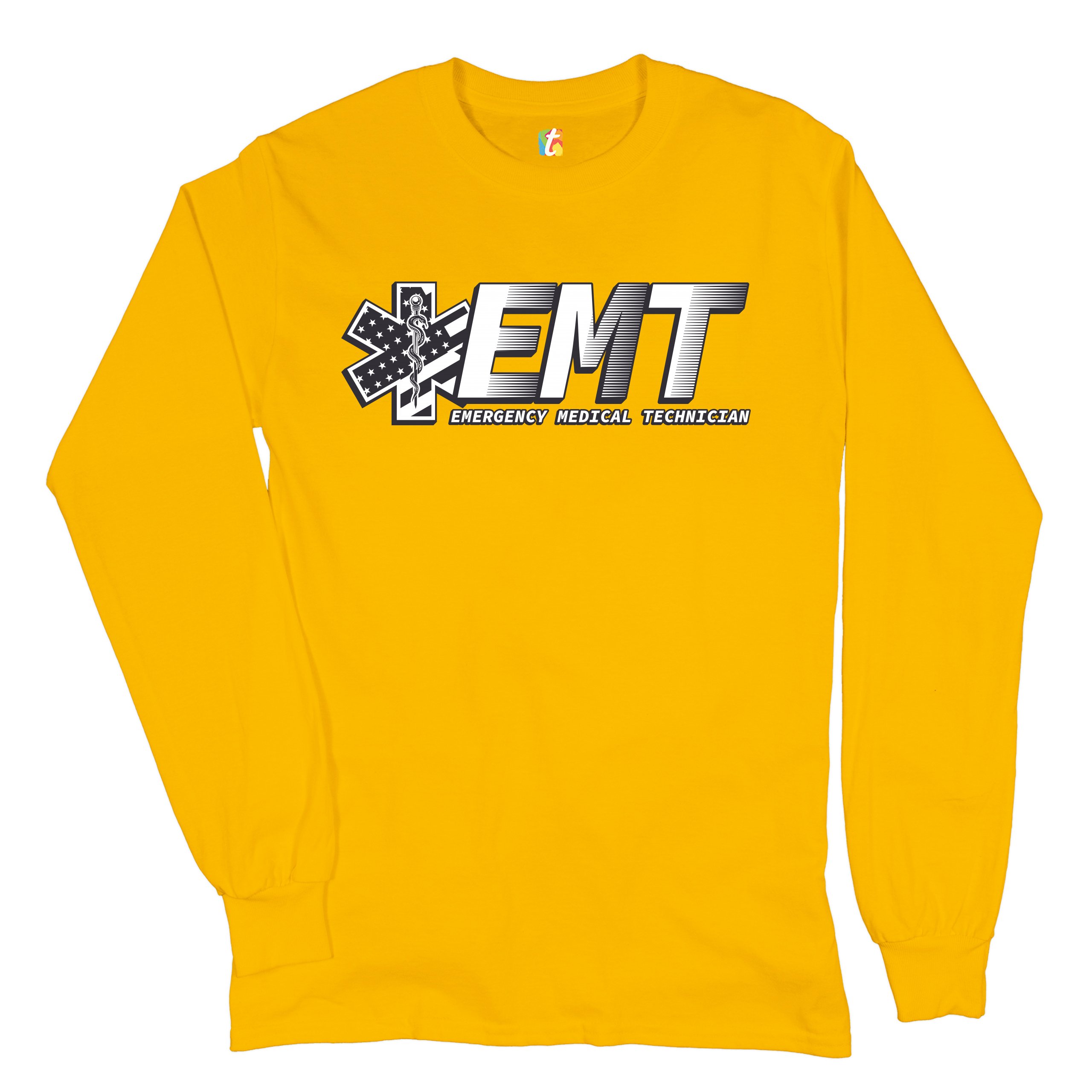 EMT Emergency Medical Technician Long Sleeve T-shirt EMS Paramedic Star of Life - Picture 38 of 45