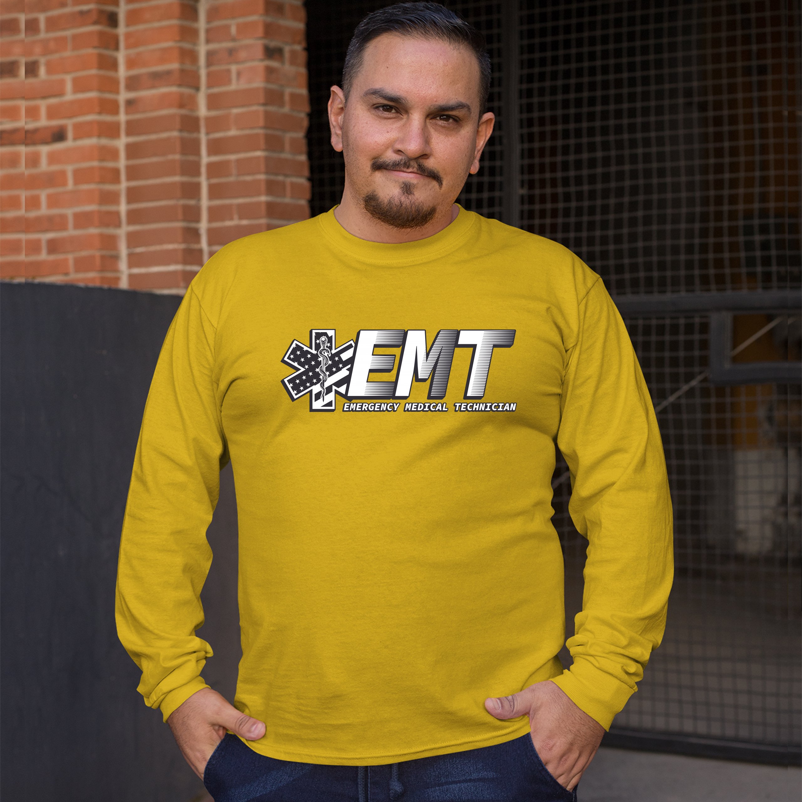 EMT Emergency Medical Technician Long Sleeve T-shirt EMS Paramedic Star of Life - Picture 41 of 45