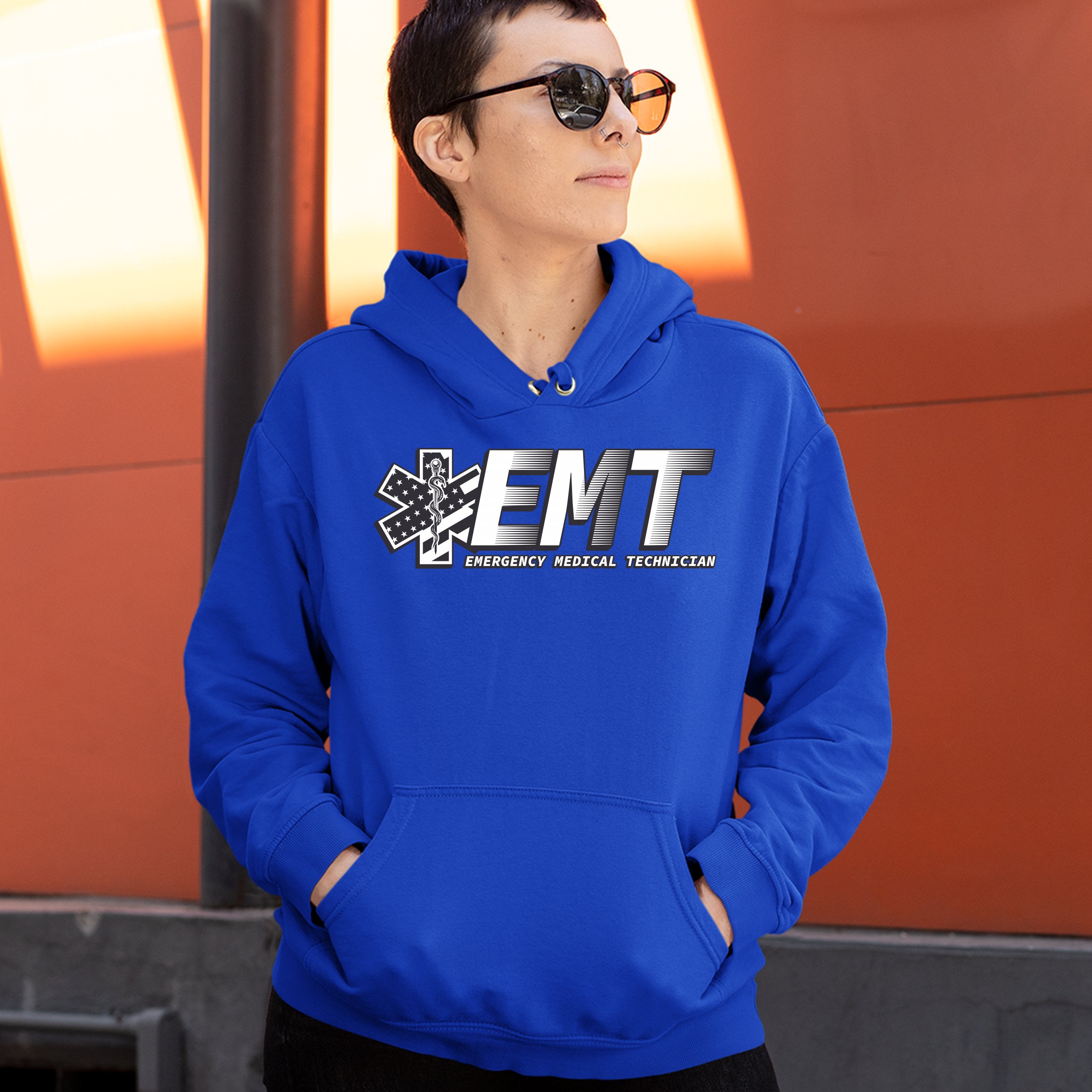 EMT Emergency Medical Technician Sweatshirt EMS Paramedic Star of Life Hoodie - Picture 36 of 41