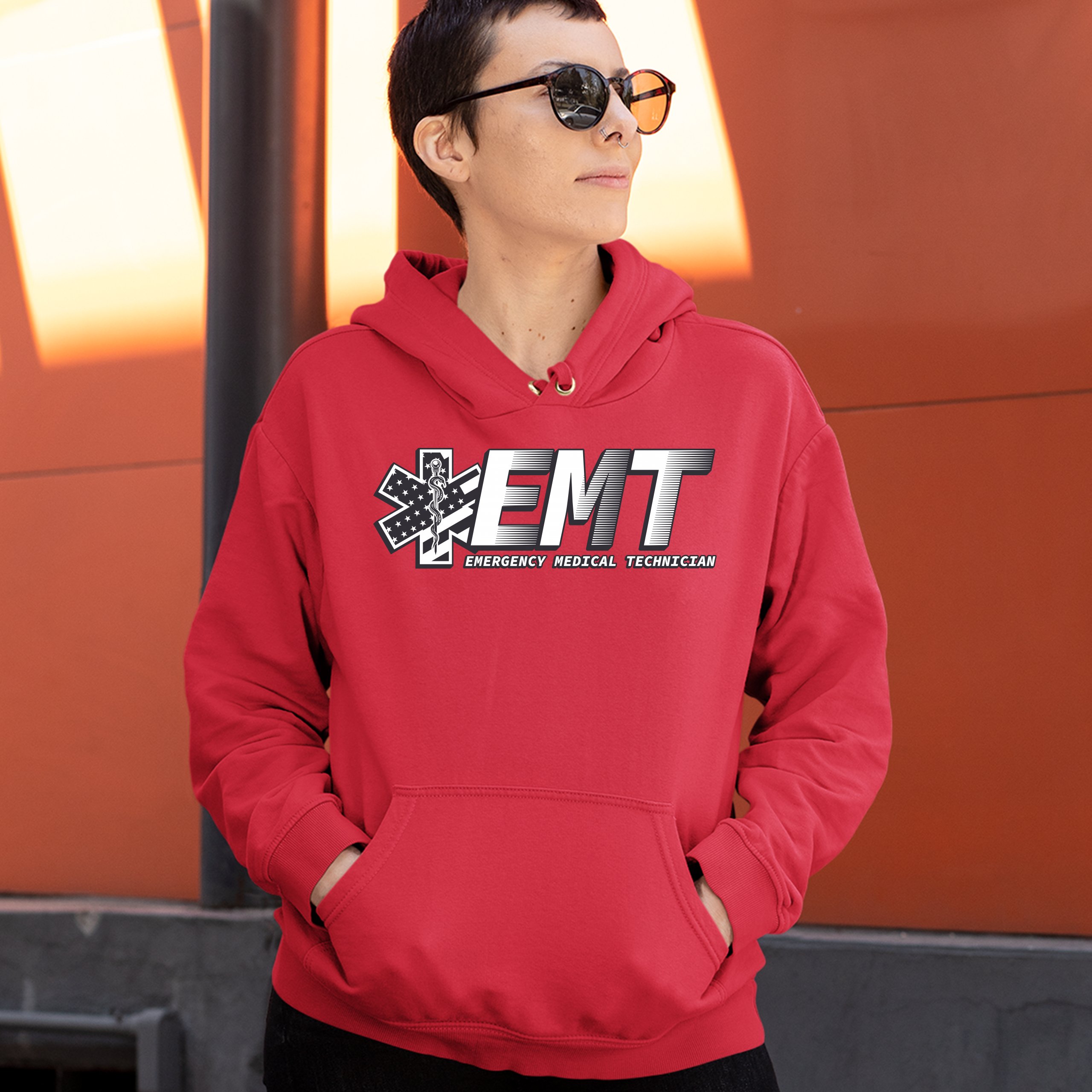 EMT Emergency Medical Technician Sweatshirt EMS Paramedic Star of Life Hoodie - Picture 26 of 41