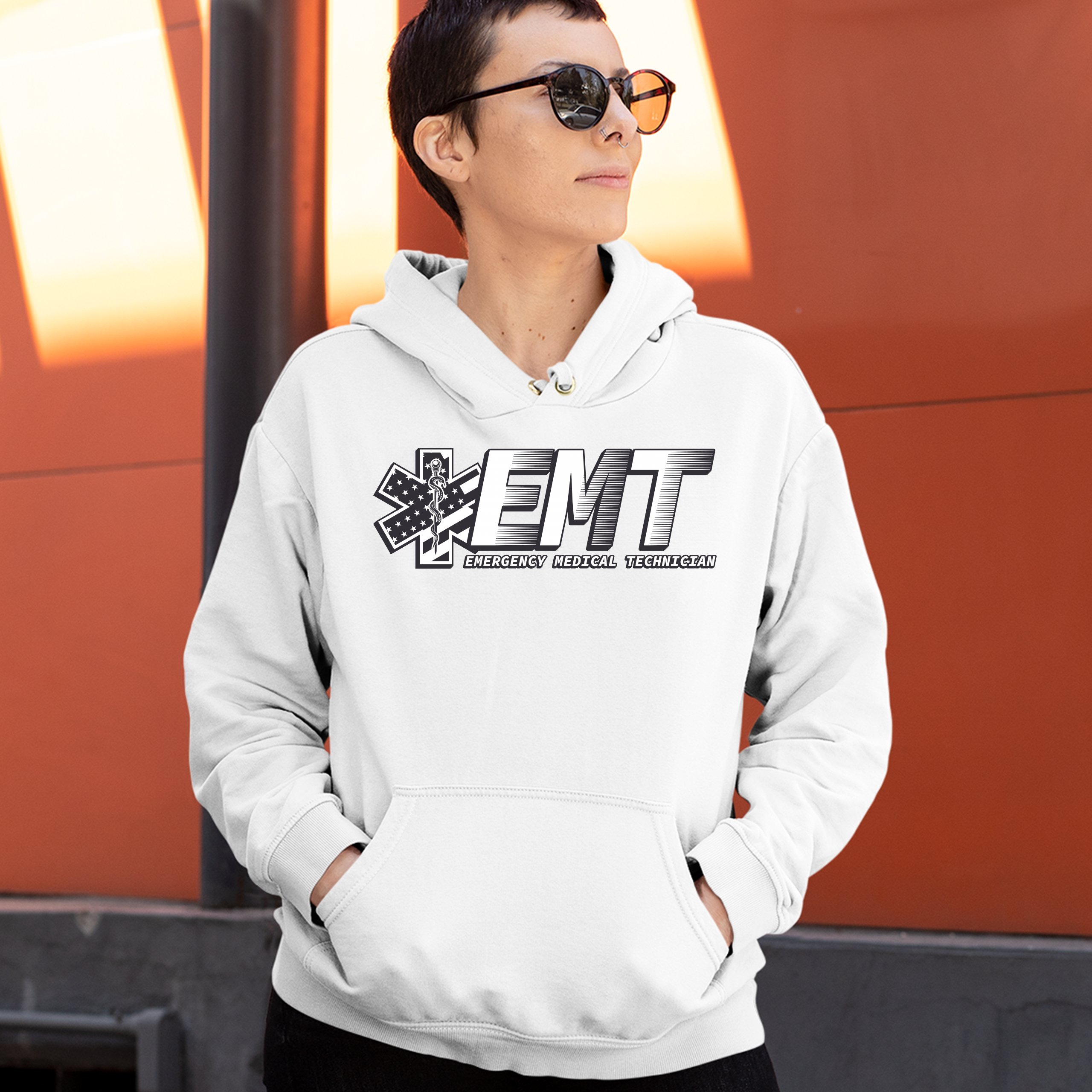 EMT Emergency Medical Technician Sweatshirt EMS Paramedic Star of Life Hoodie - Picture 31 of 41