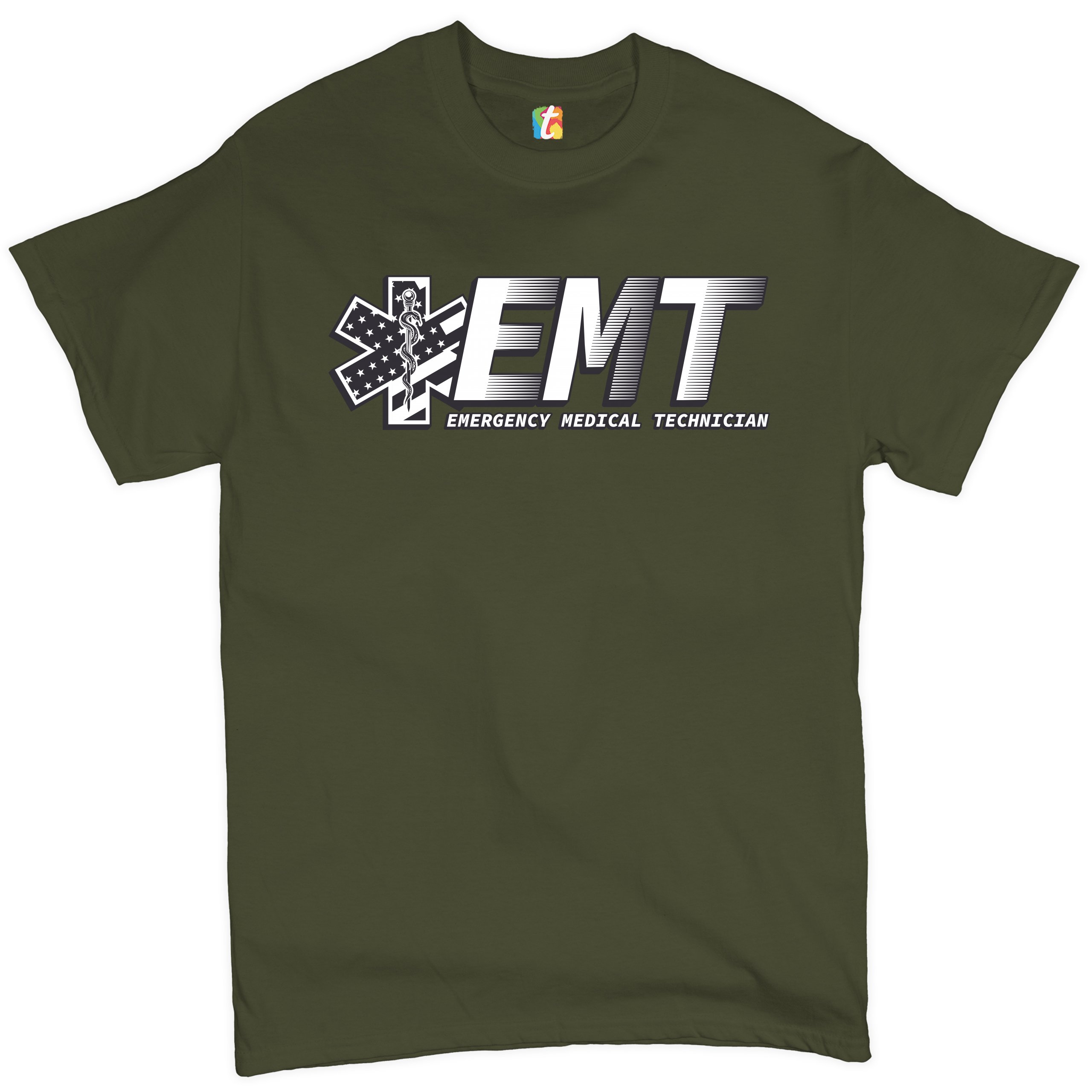 Emergency Medical Technician TShirt for Men EMT Flag Shirt Paramedic Men's Gifts