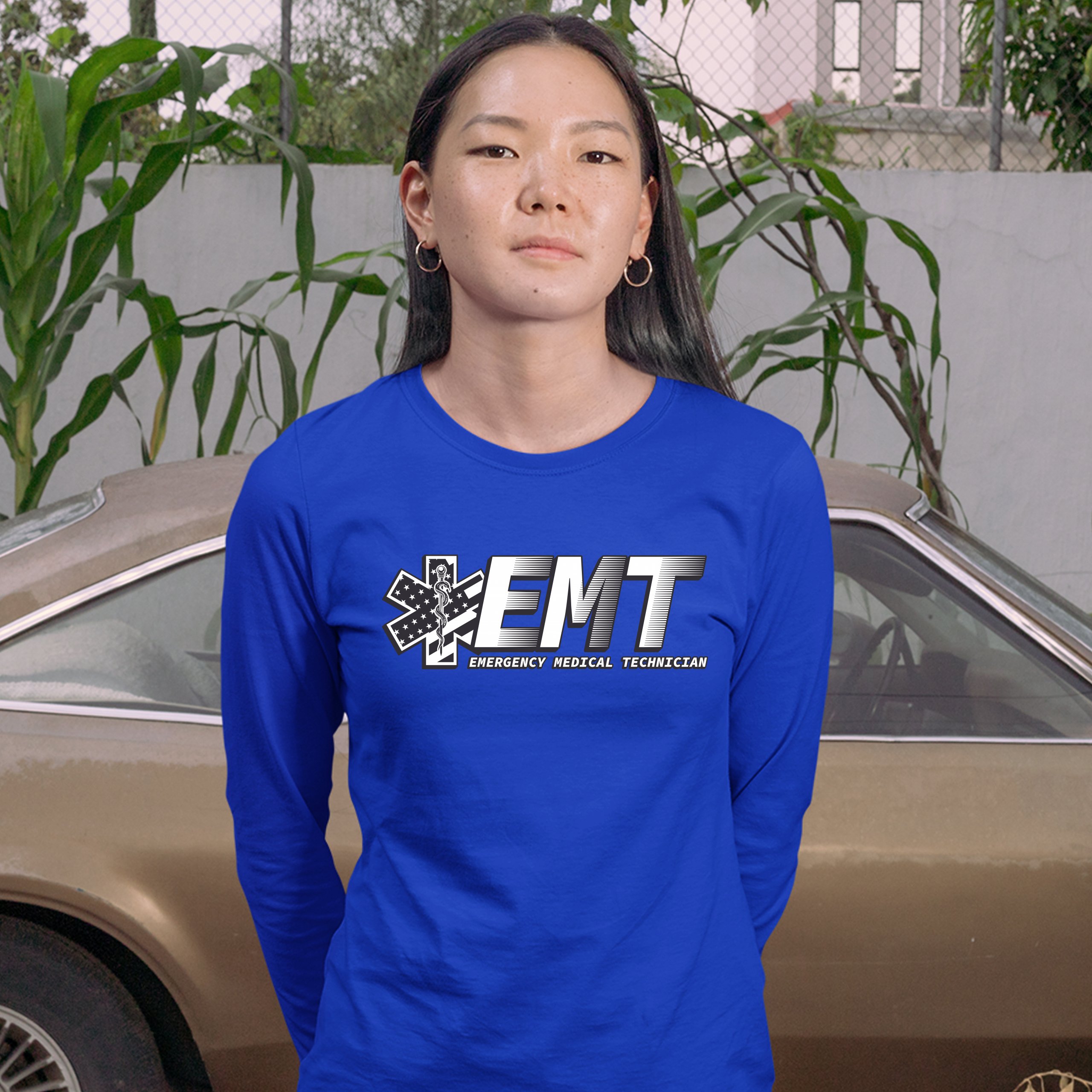 EMT Emergency Medical Technician Women's Long Sleeve T-shirt EMS Paramedic - Picture 25 of 29