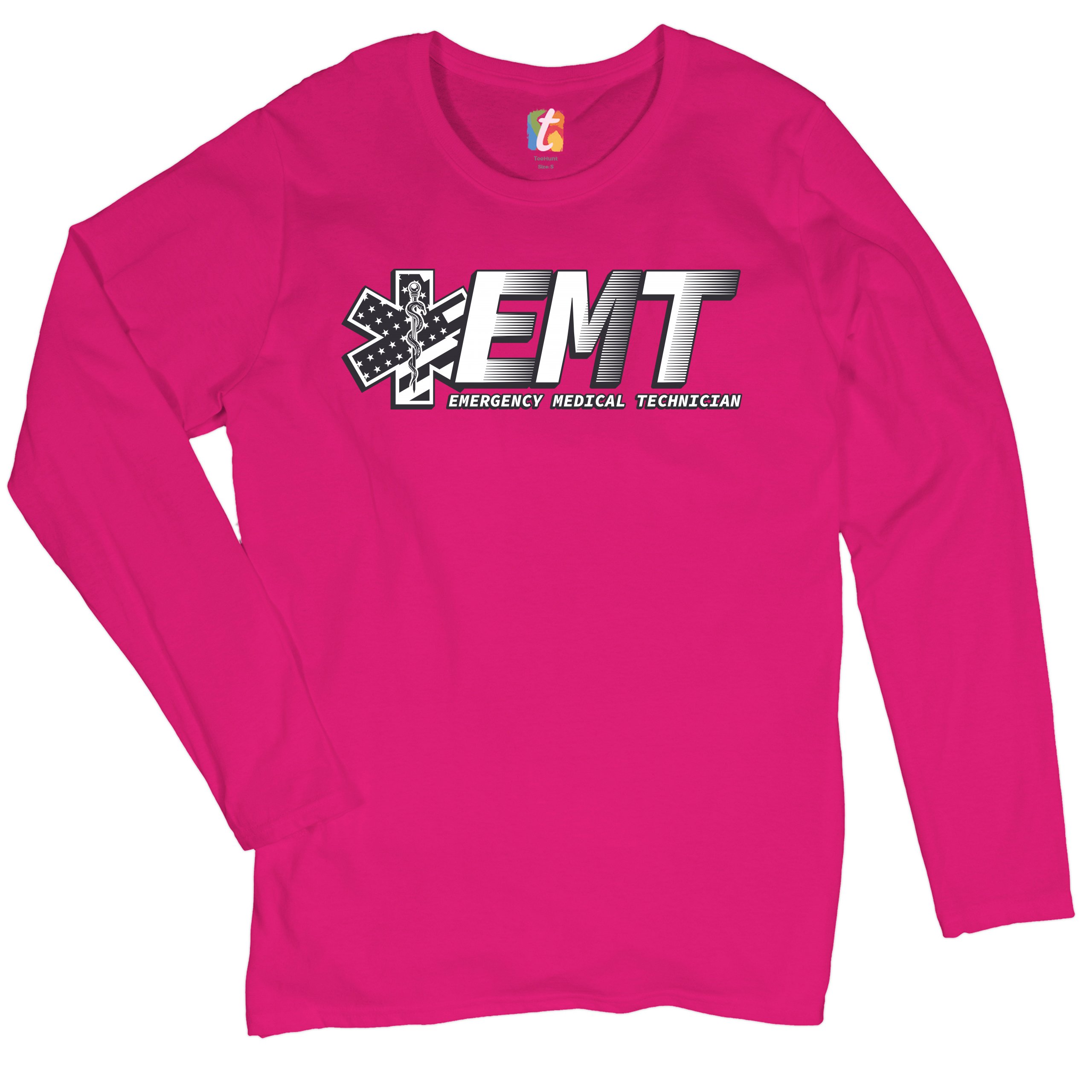 EMT Emergency Medical Technician Women's Long Sleeve T-shirt EMS Paramedic - Picture 26 of 29