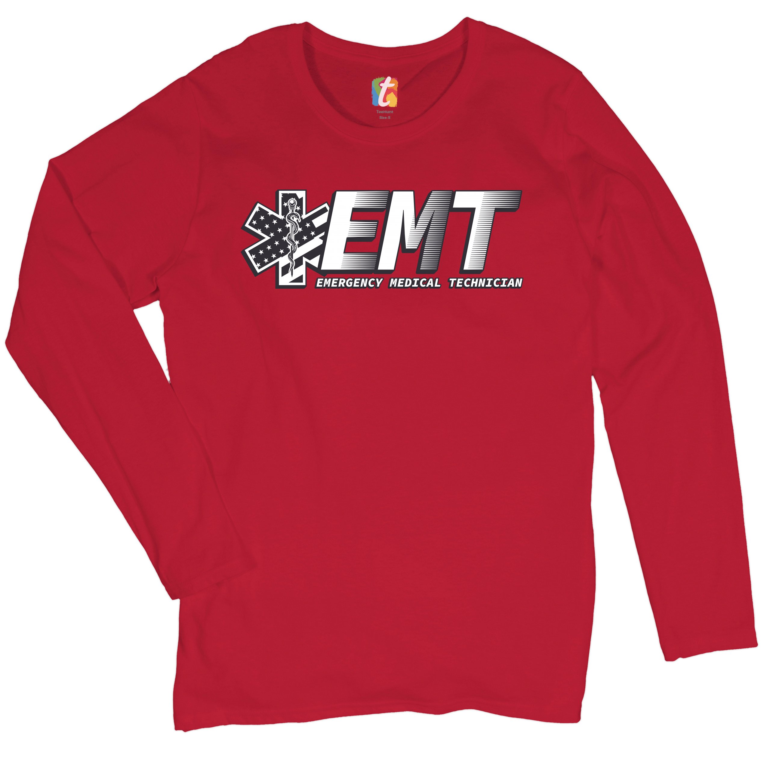 EMT Emergency Medical Technician Women's Long Sleeve T-shirt EMS Paramedic - Picture 10 of 29