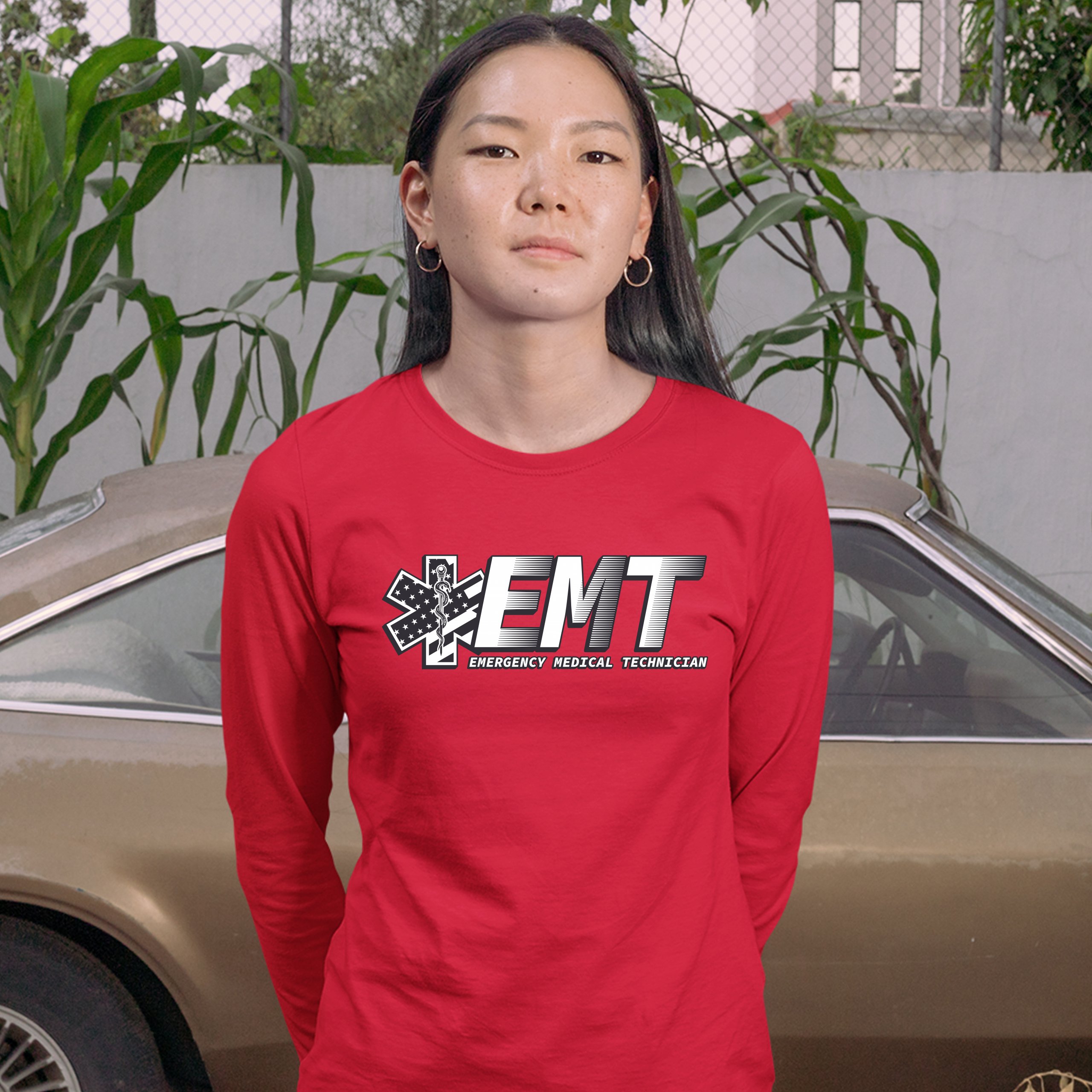 EMT Emergency Medical Technician Women's Long Sleeve T-shirt EMS Paramedic - Picture 13 of 29
