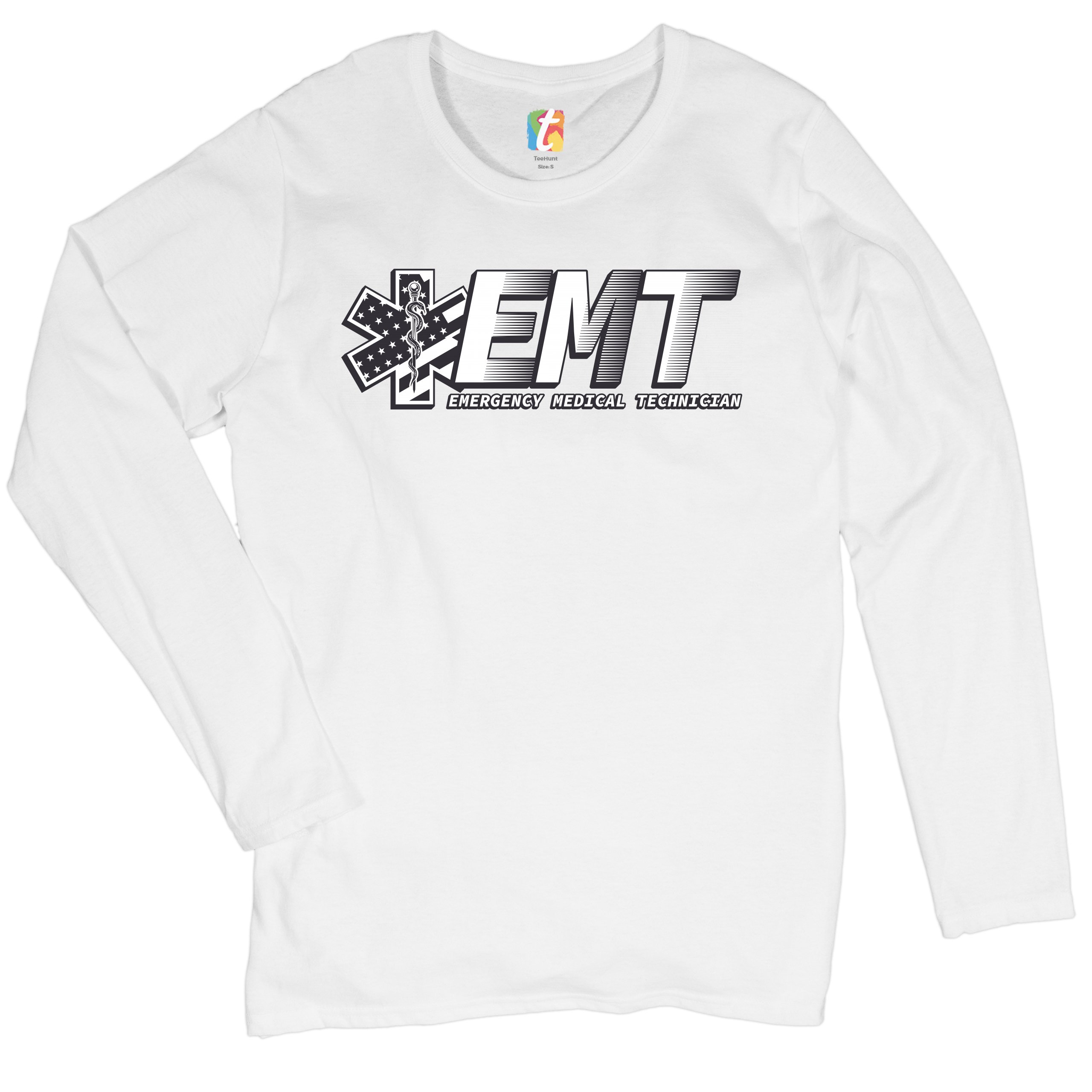 EMT Emergency Medical Technician Women's Long Sleeve T-shirt EMS Paramedic - Picture 14 of 29