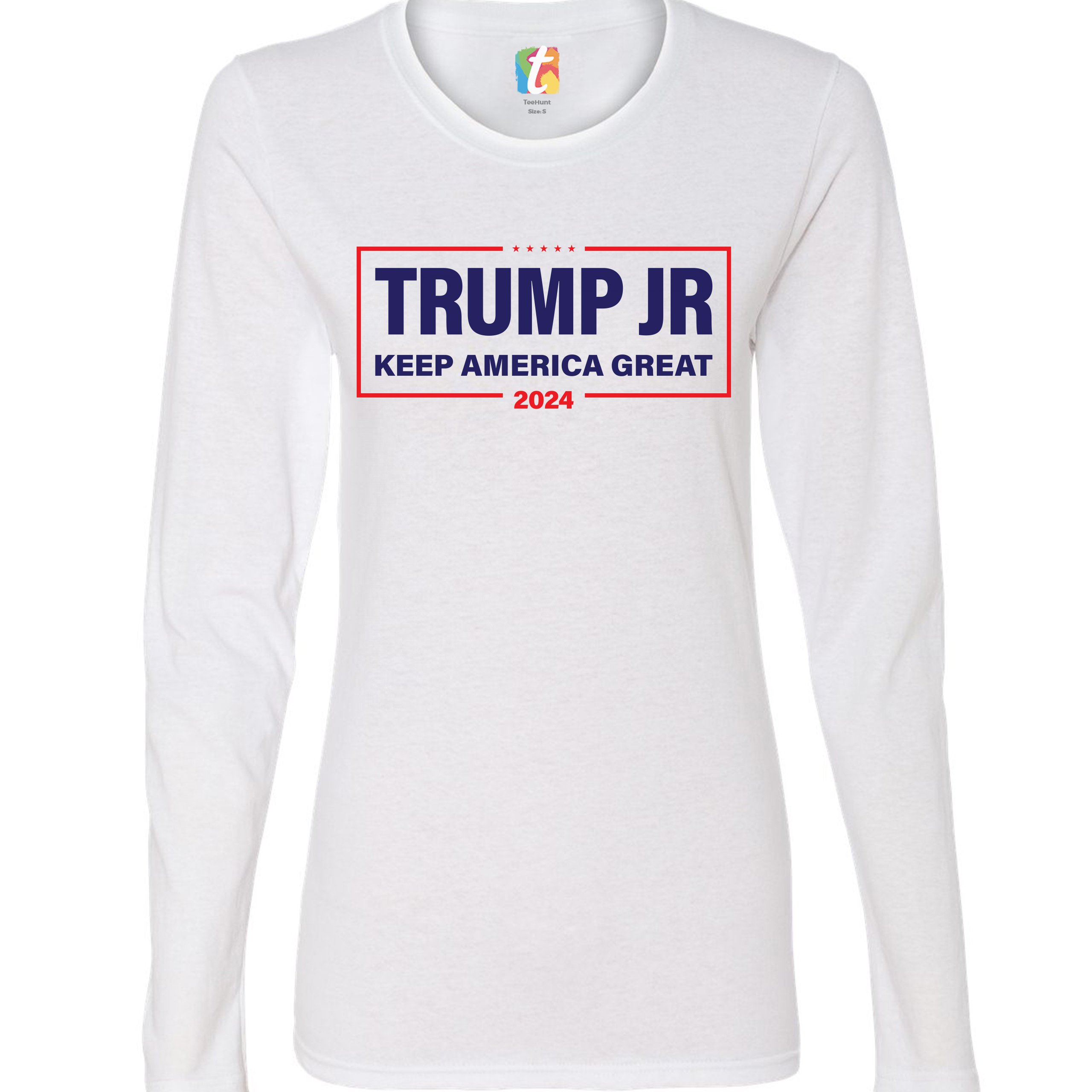 Donald Trump Jr 2024 Women's Long Sleeve Tshirt Keep America Great