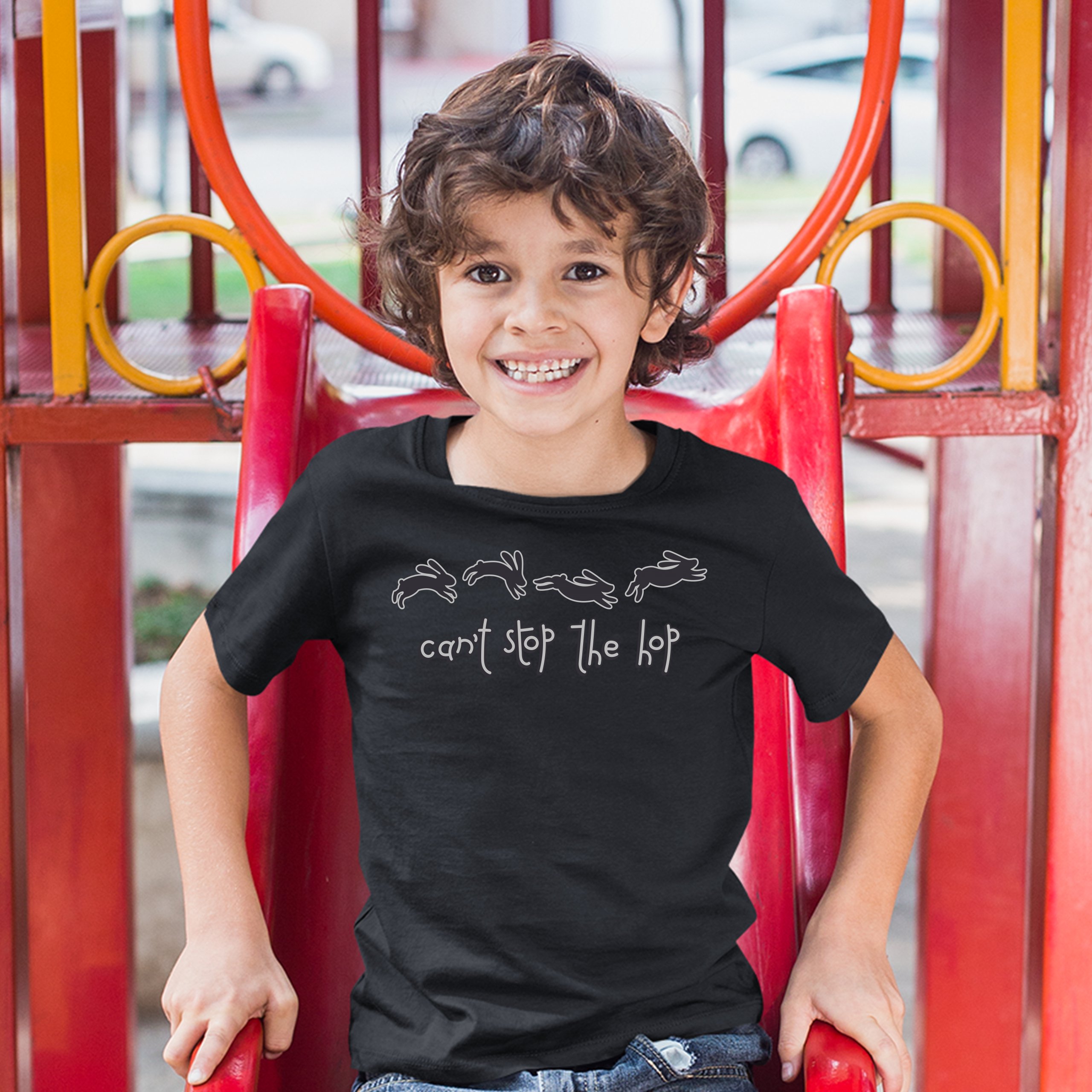Can't Stop the Hop Youth T-shirt Happy Easter Funny Hopping Rabbits Kids - Picture 18 of 56