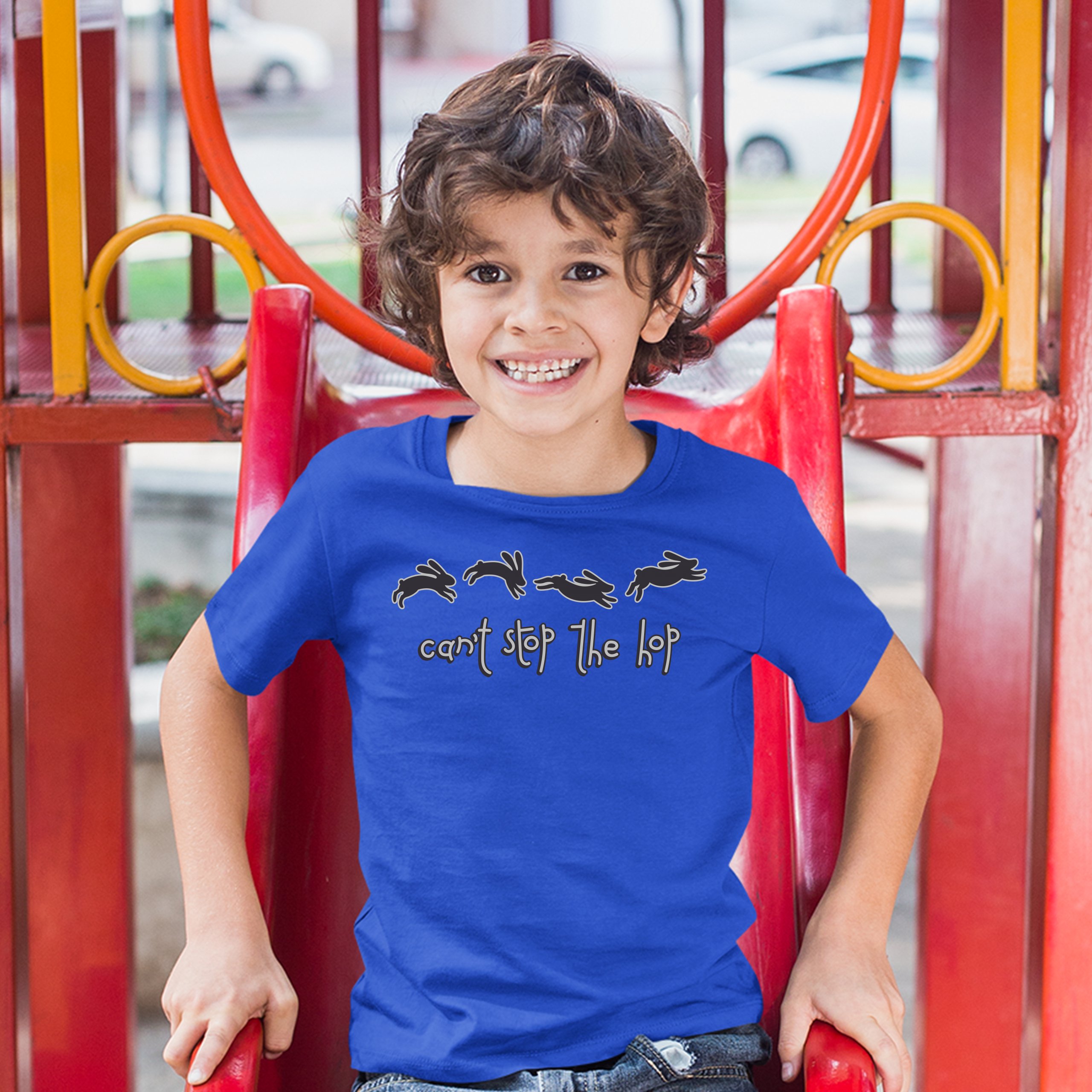 Can't Stop the Hop Youth T-shirt Happy Easter Funny Hopping Rabbits Kids - Picture 46 of 56