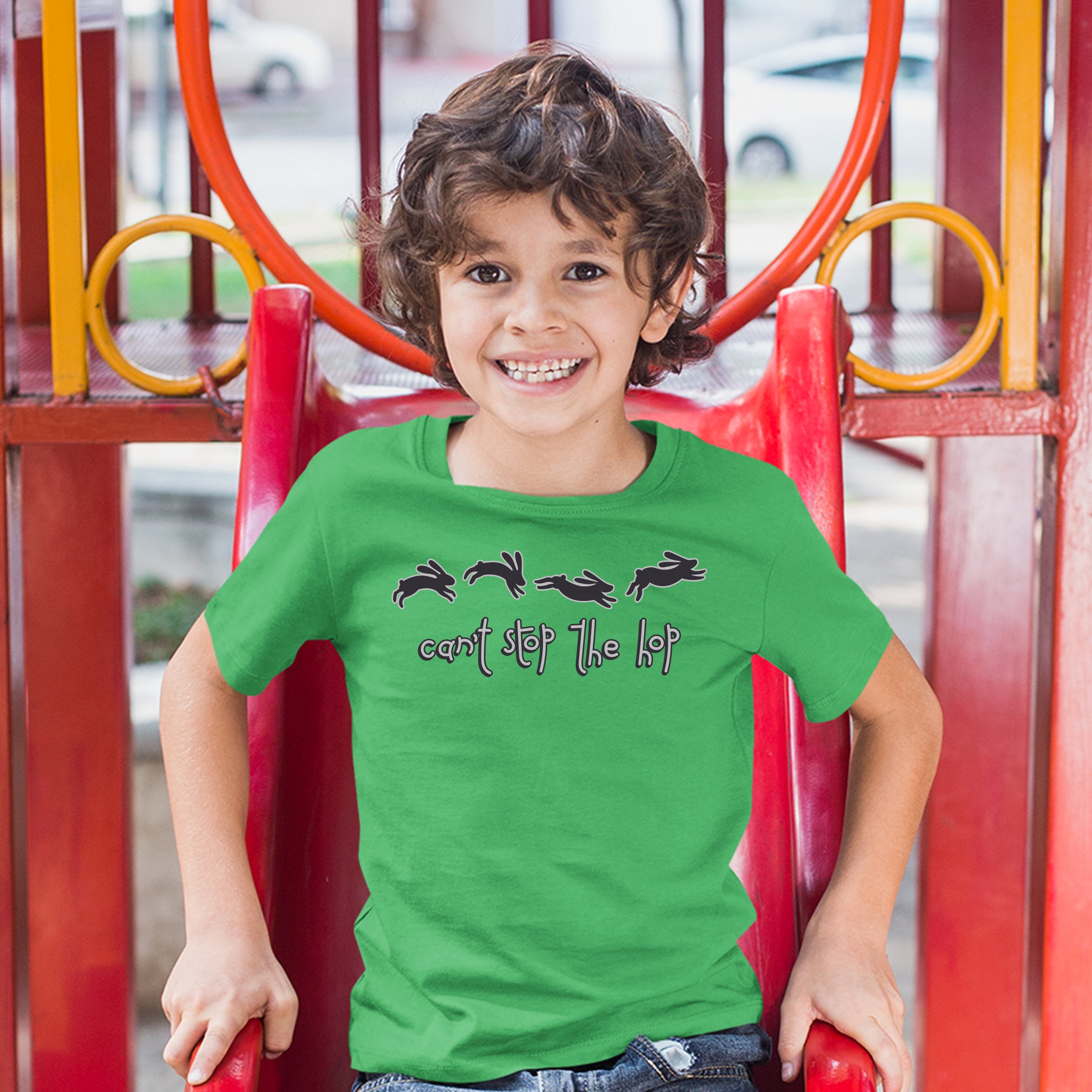 Can't Stop the Hop Youth T-shirt Happy Easter Funny Hopping Rabbits Kids - Picture 39 of 56