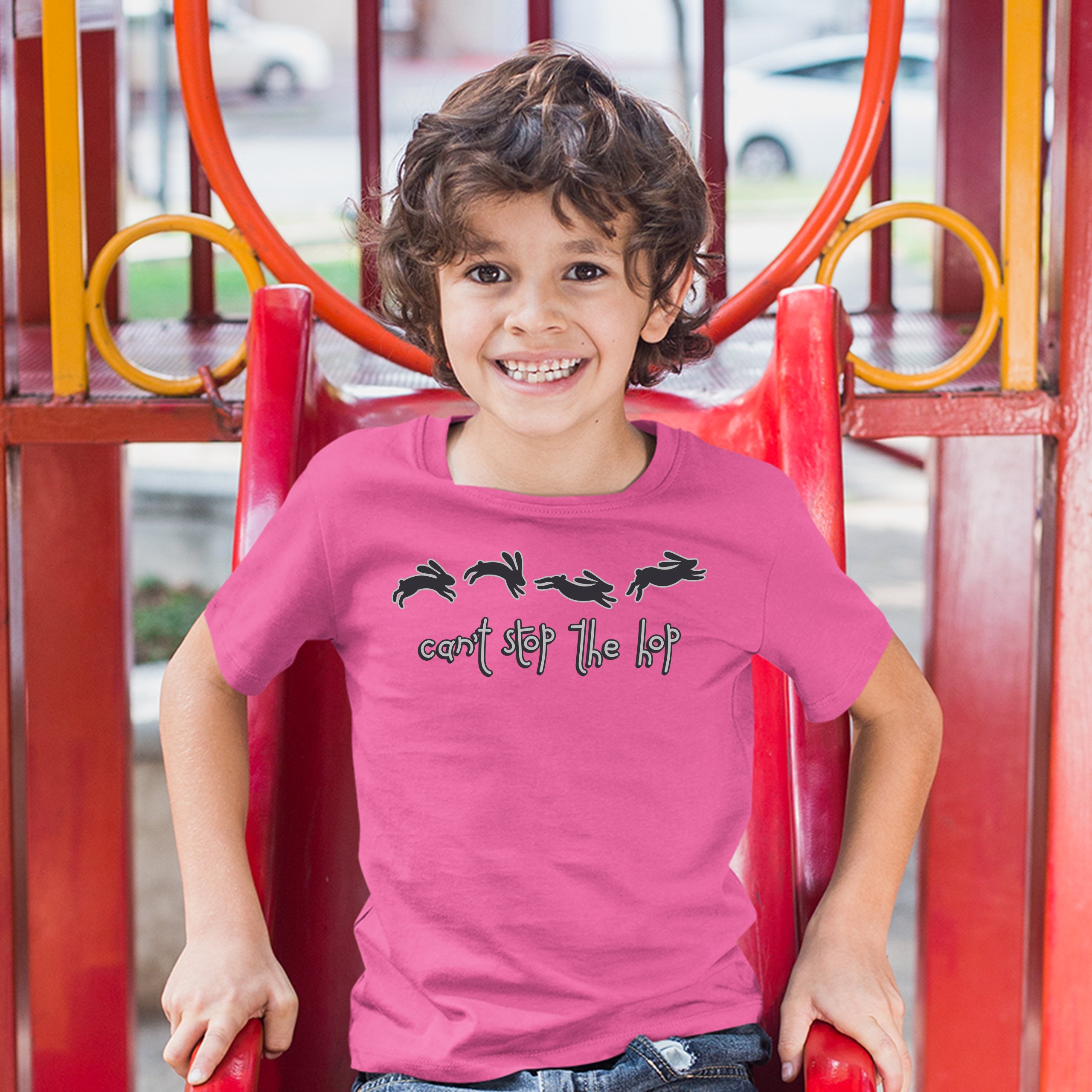 Can't Stop the Hop Youth T-shirt Happy Easter Funny Hopping Rabbits Kids - Picture 53 of 56