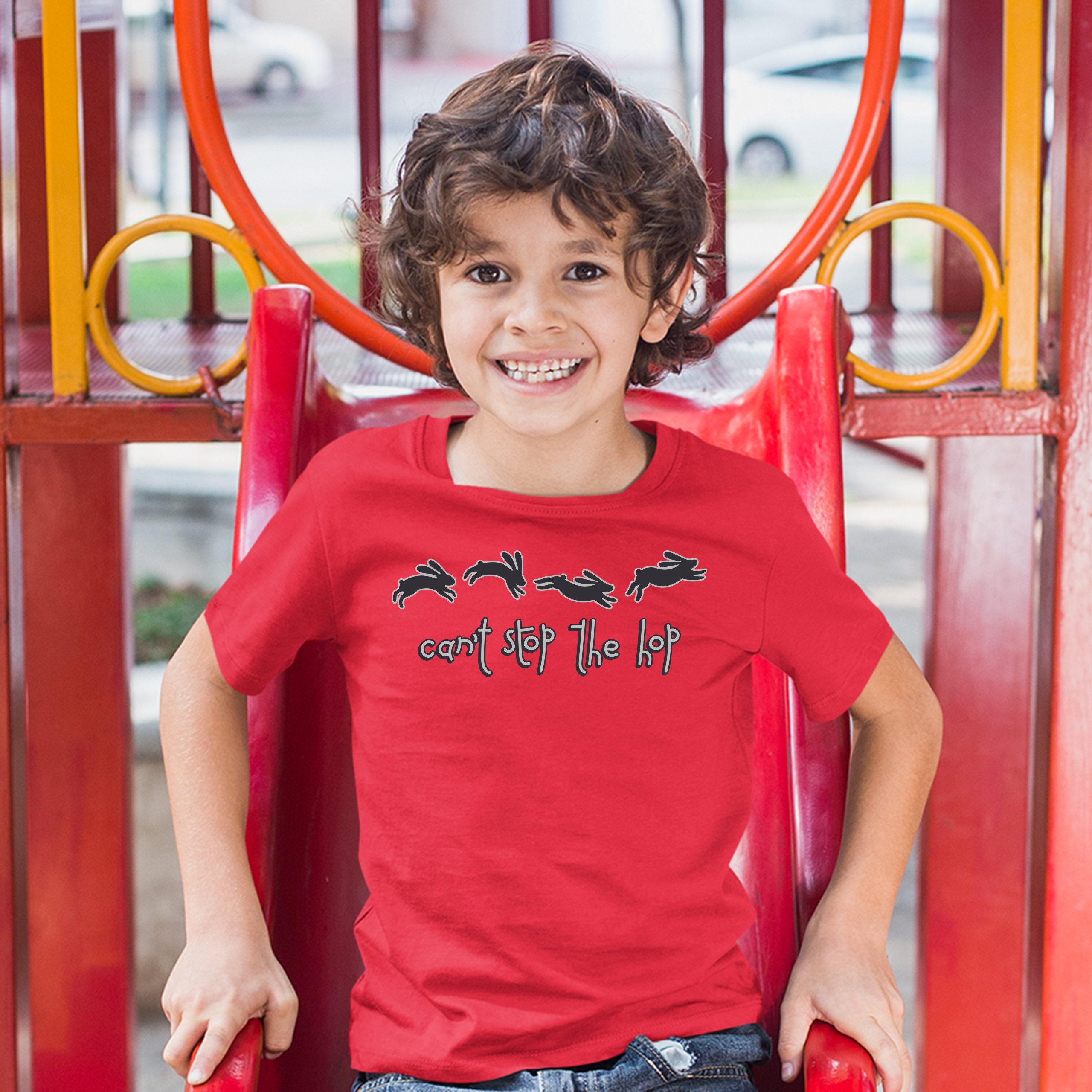 Can't Stop the Hop Youth T-shirt Happy Easter Funny Hopping Rabbits Kids - Picture 32 of 56