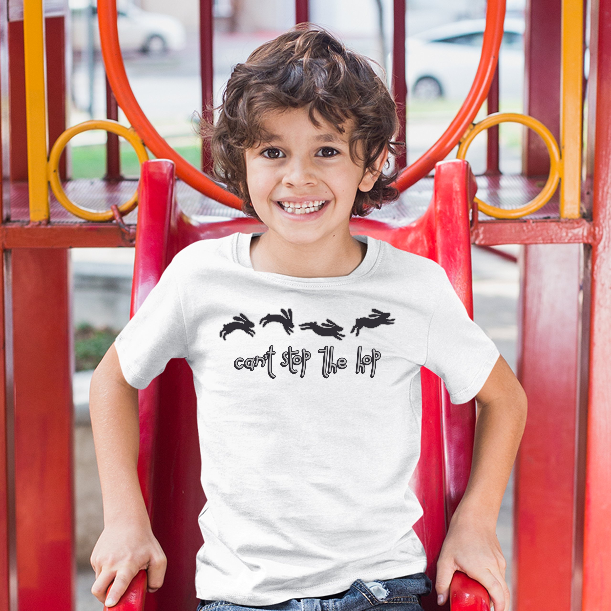 Can't Stop the Hop Youth T-shirt Happy Easter Funny Hopping Rabbits Kids - Picture 11 of 56