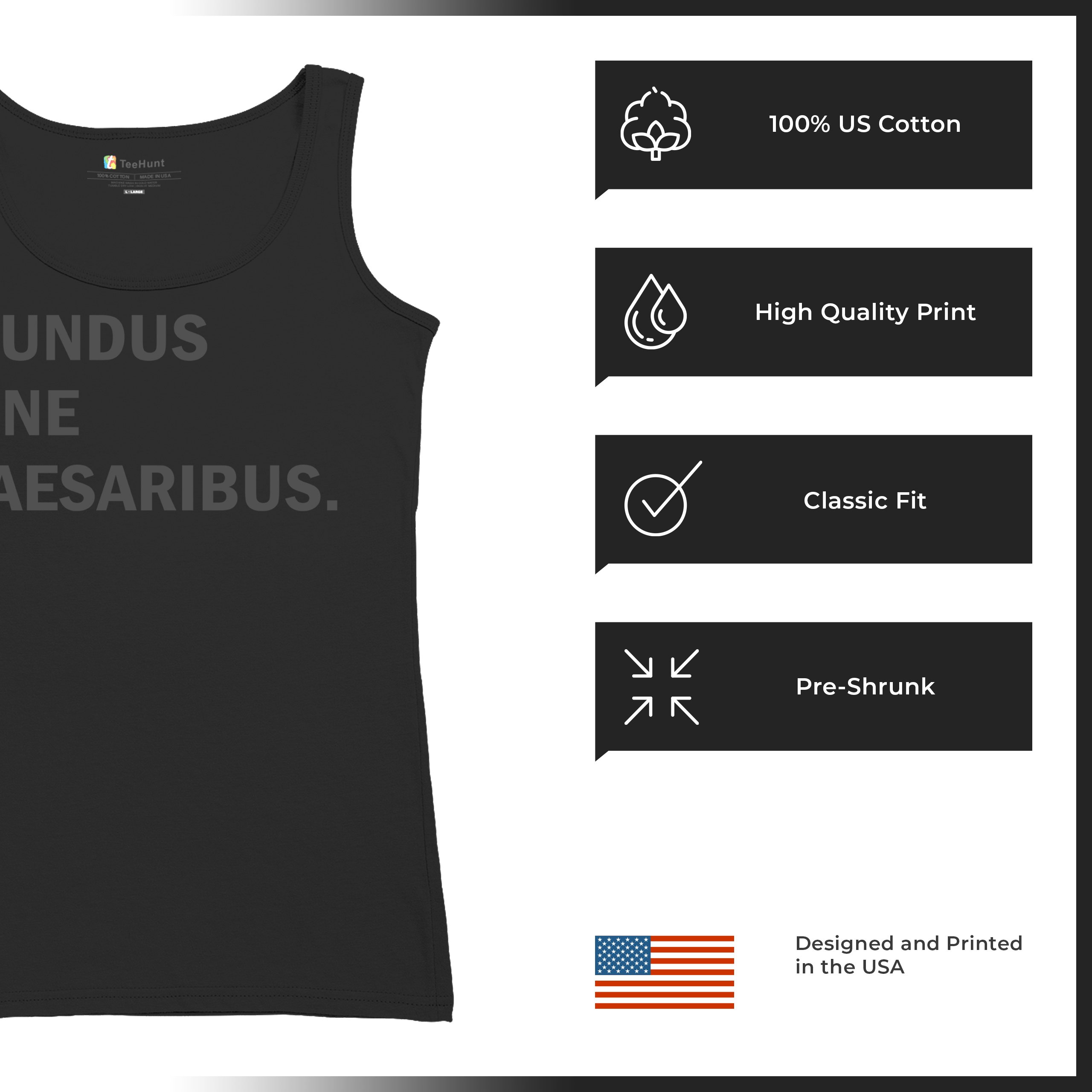 Camiseta sin mangas Mundus Sine Caesaribus para mujer Un mundo sin césares parodia divertida - Imagen 7 de 22