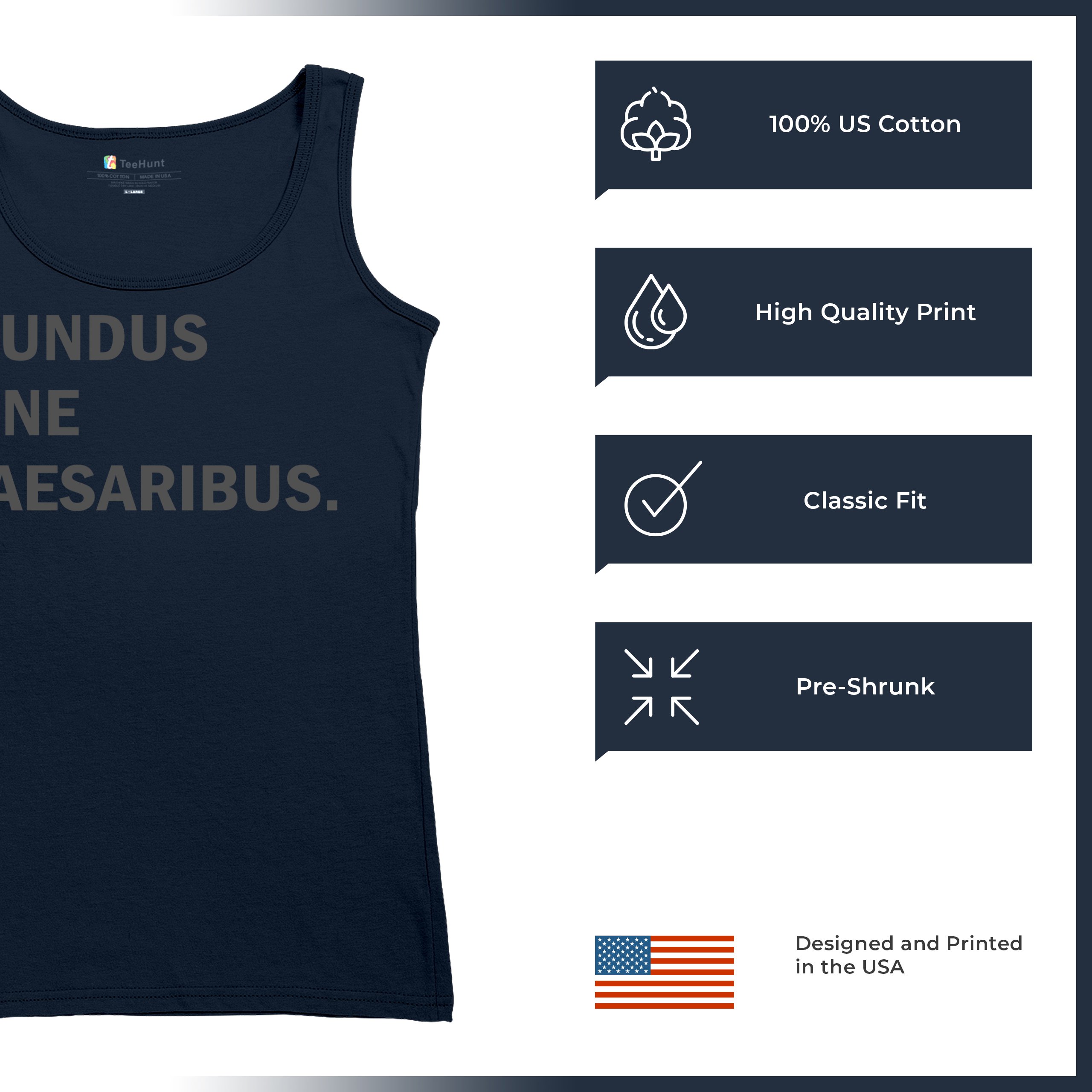 Camiseta sin mangas Mundus Sine Caesaribus para mujer Un mundo sin césares parodia divertida - Imagen 21 de 22