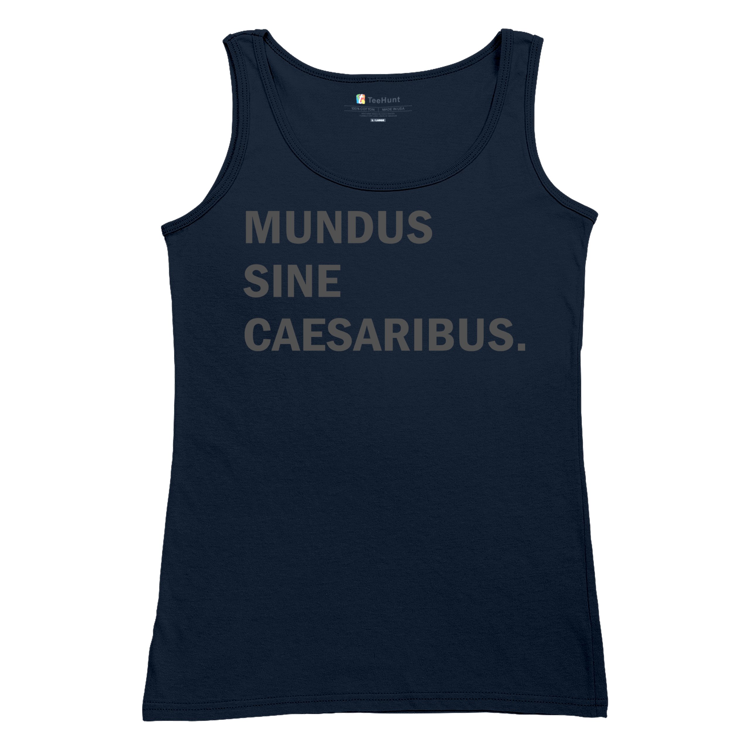 Camiseta sin mangas Mundus Sine Caesaribus para mujer Un mundo sin césares parodia divertida - Imagen 20 de 22