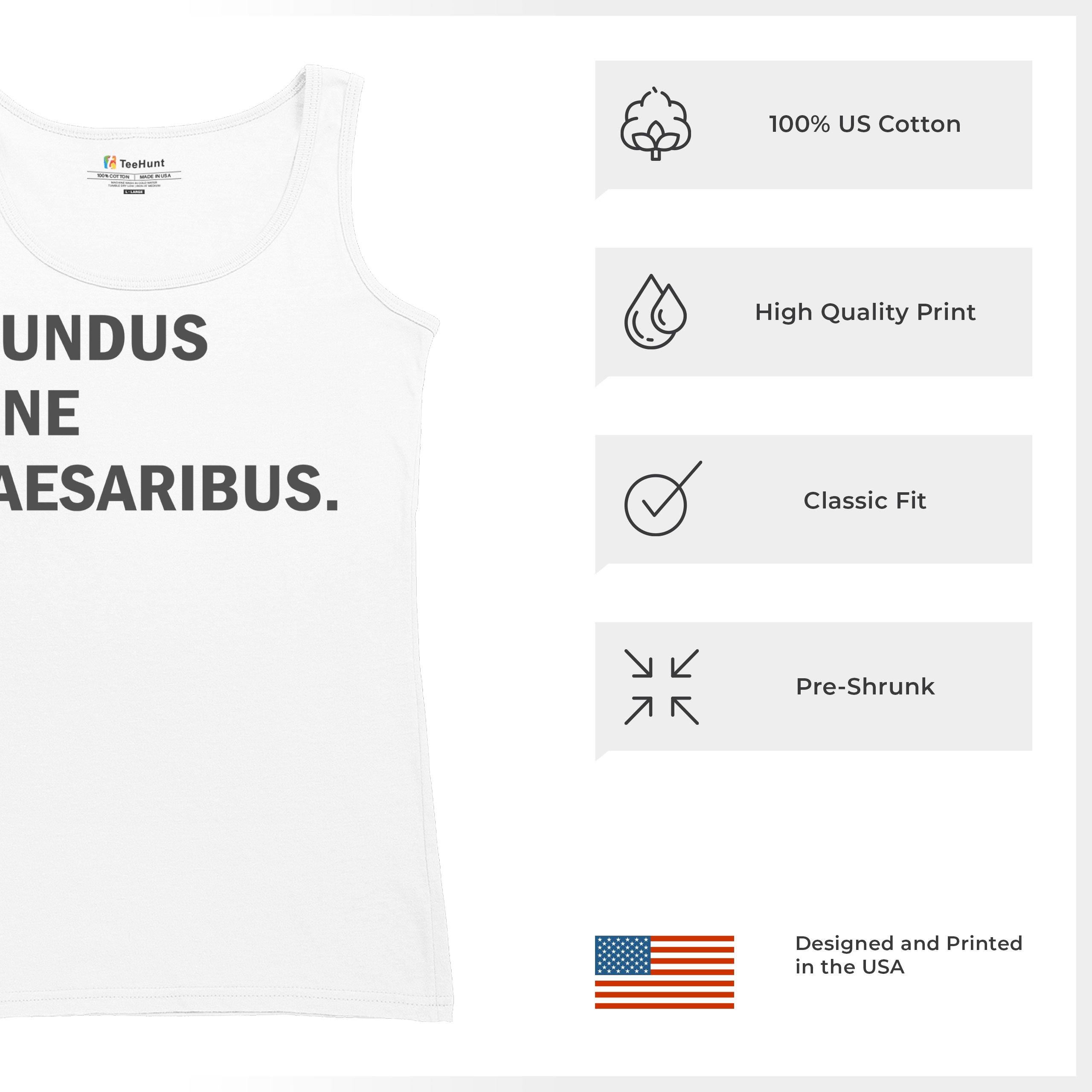 Camiseta sin mangas Mundus Sine Caesaribus para mujer Un mundo sin césares parodia divertida - Imagen 14 de 22