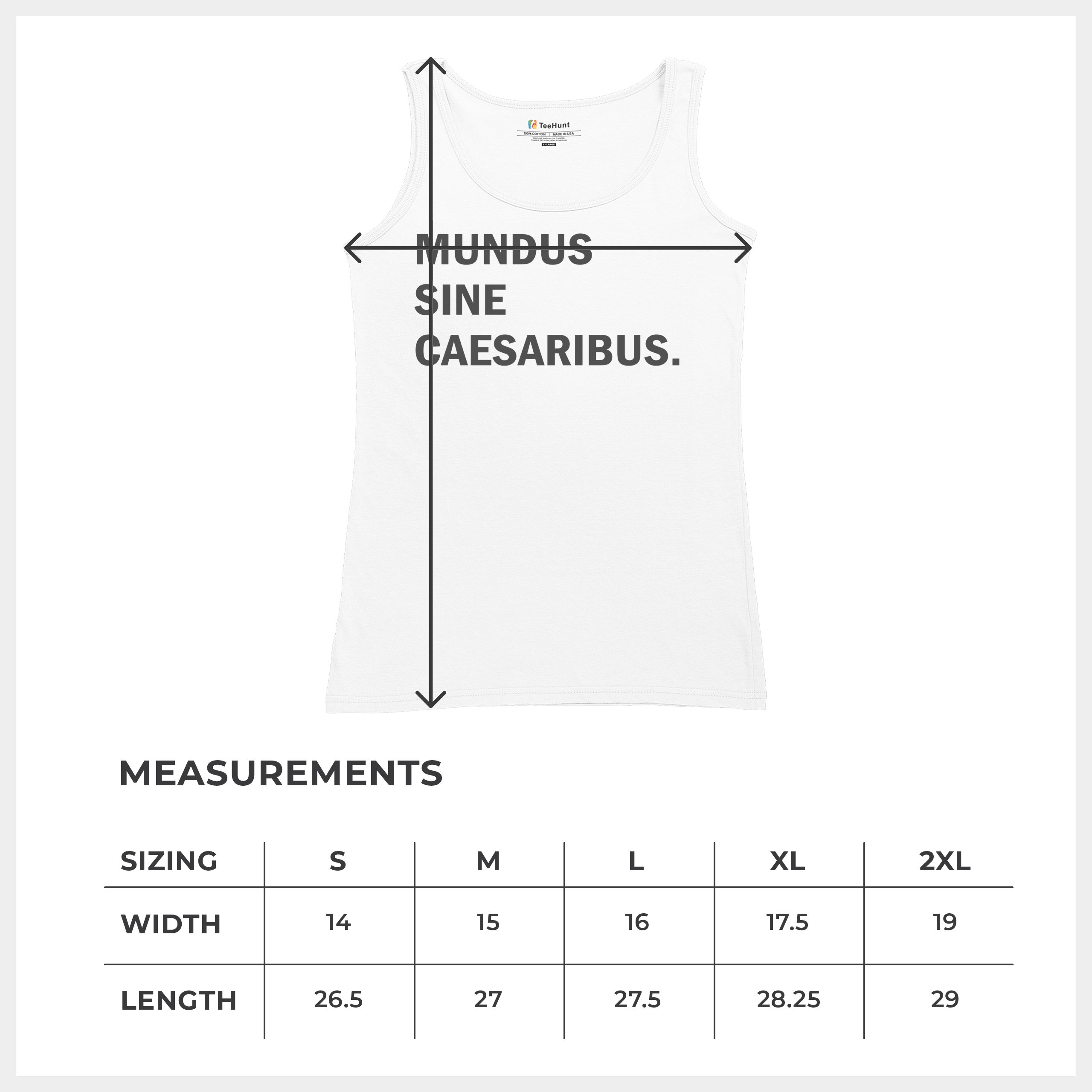 Camiseta sin mangas Mundus Sine Caesaribus para mujer Un mundo sin césares parodia divertida - Imagen 15 de 22