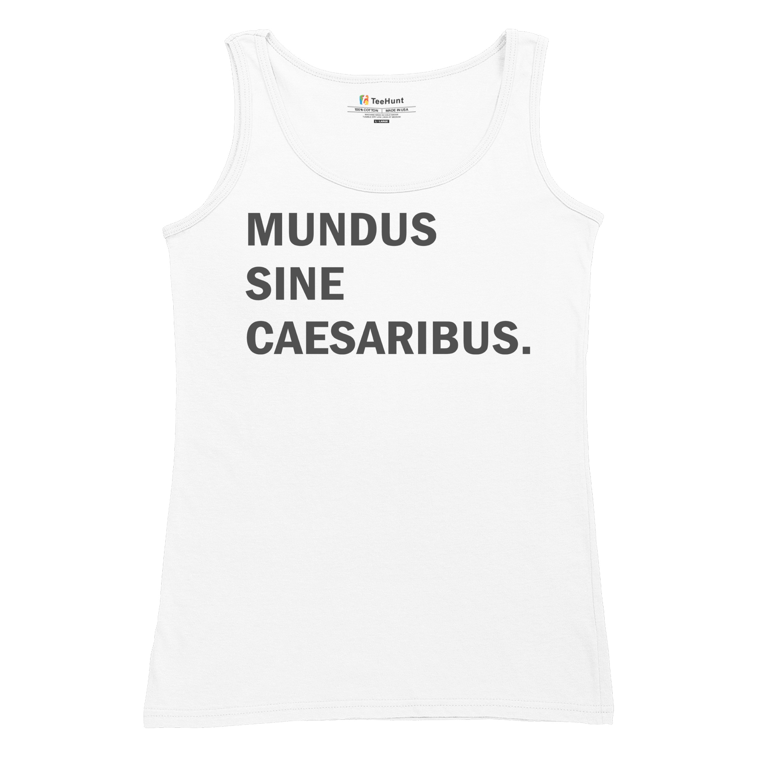 Camiseta sin mangas Mundus Sine Caesaribus para mujer Un mundo sin césares parodia divertida - Imagen 13 de 22