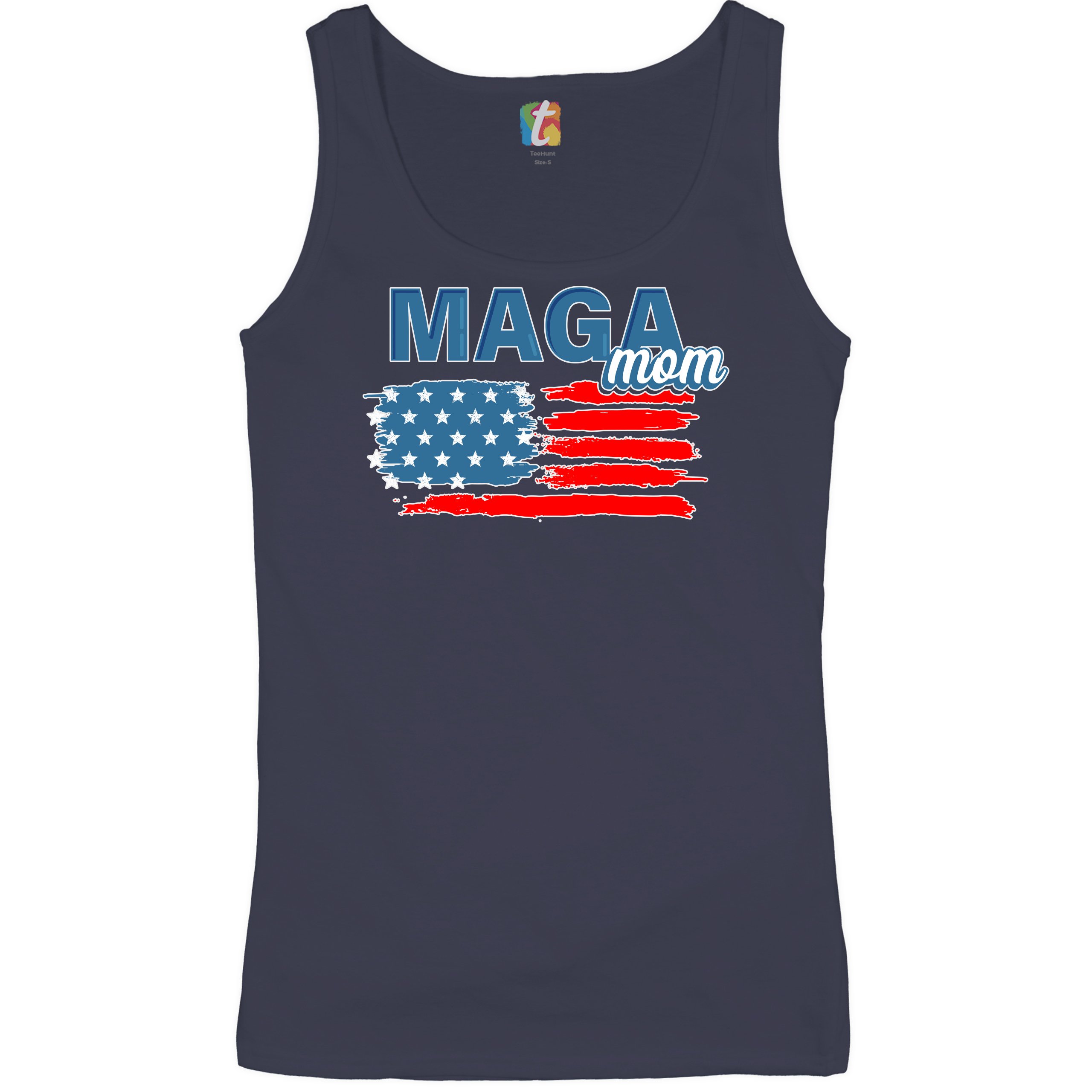 MAGA Mom American Flag Women's Tank Top Donald Trump 2024 Keep America Great - Picture 14 of 21