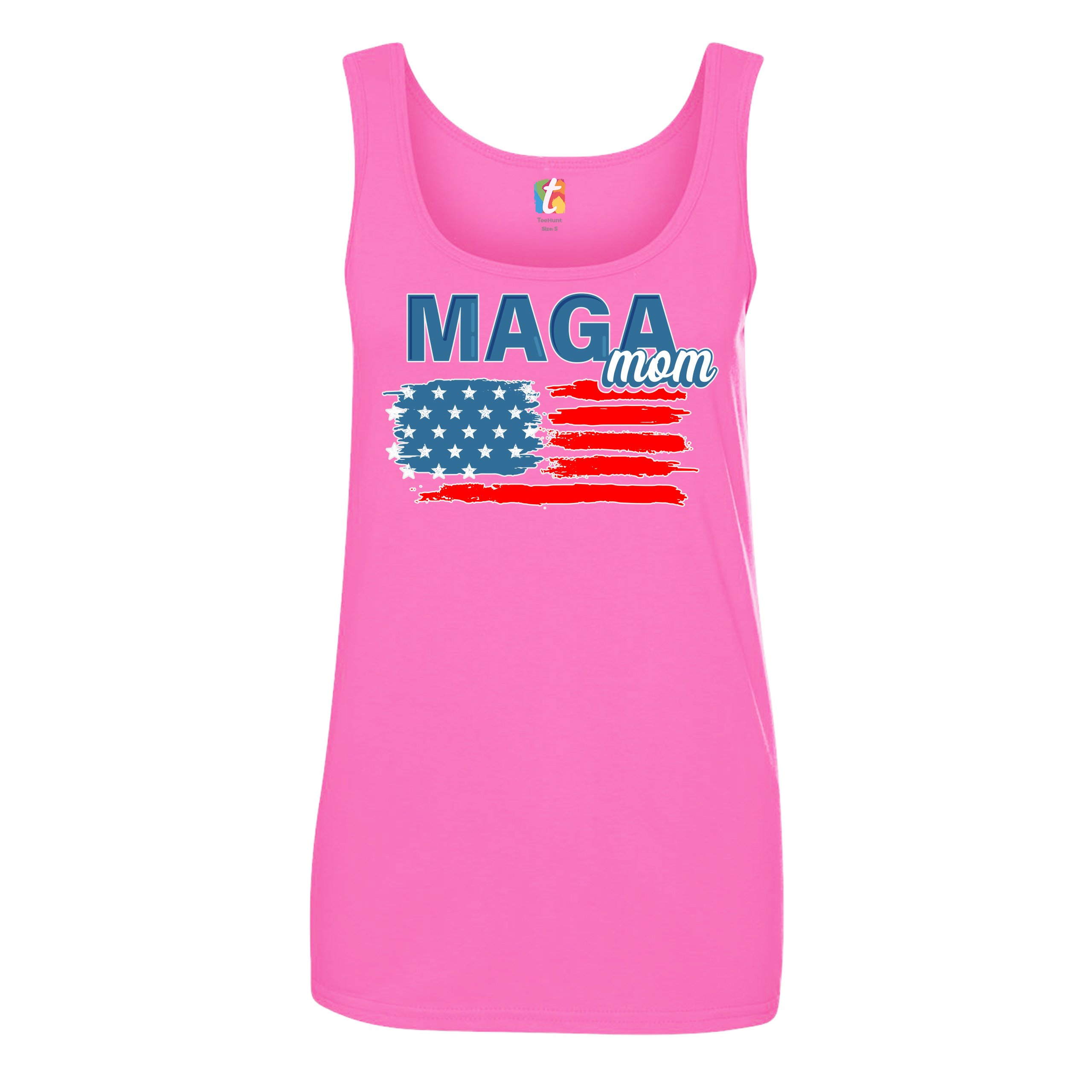 MAGA Mom American Flag Women's Tank Top Donald Trump 2024 Keep America Great - Picture 19 of 21