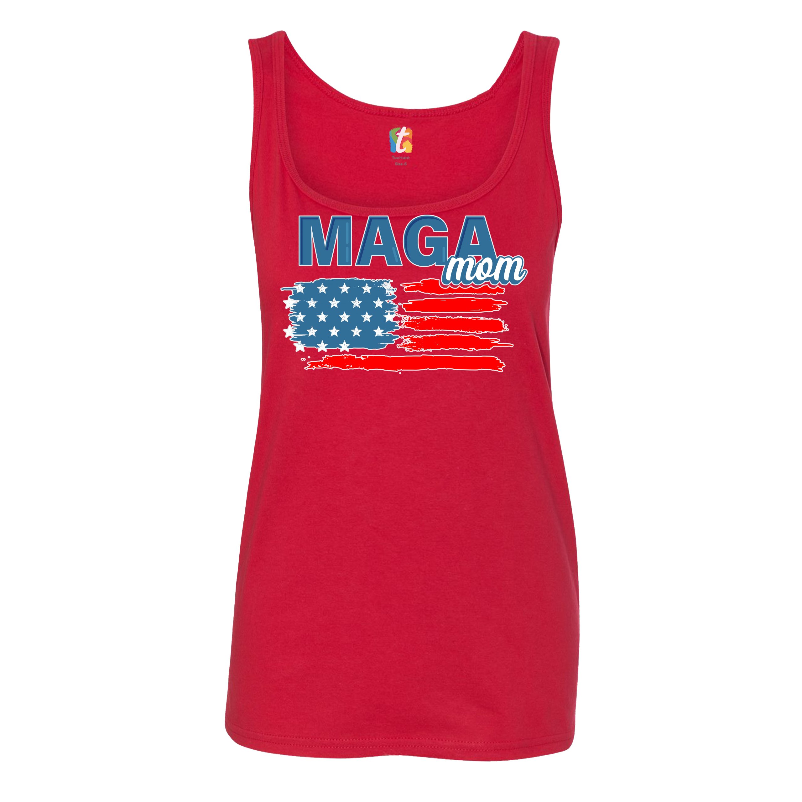MAGA Mom American Flag Women's Tank Top Donald Trump 2024 Keep America Great - Picture 7 of 21