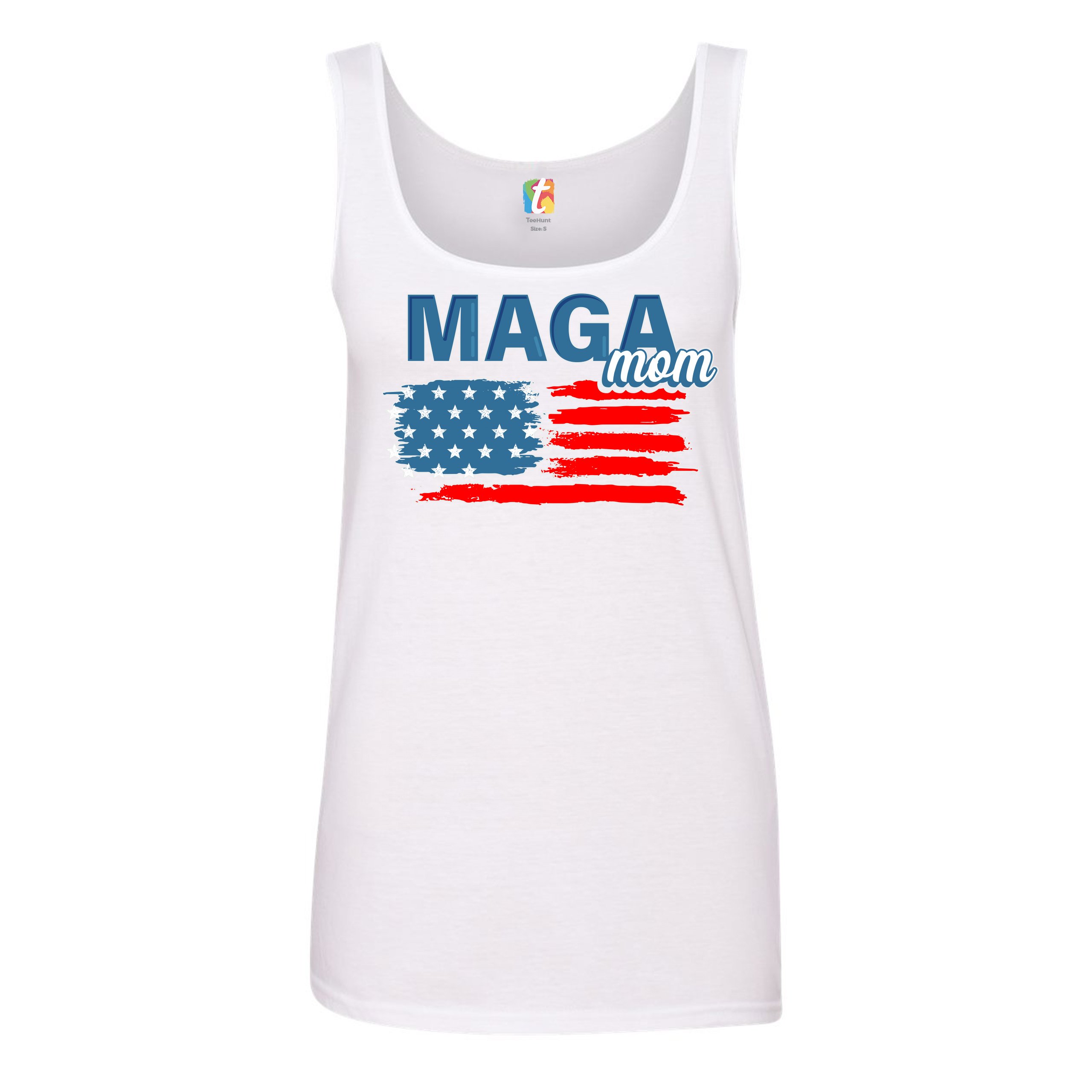 MAGA Mom American Flag Women's Tank Top Donald Trump 2024 Keep America Great - Picture 11 of 21