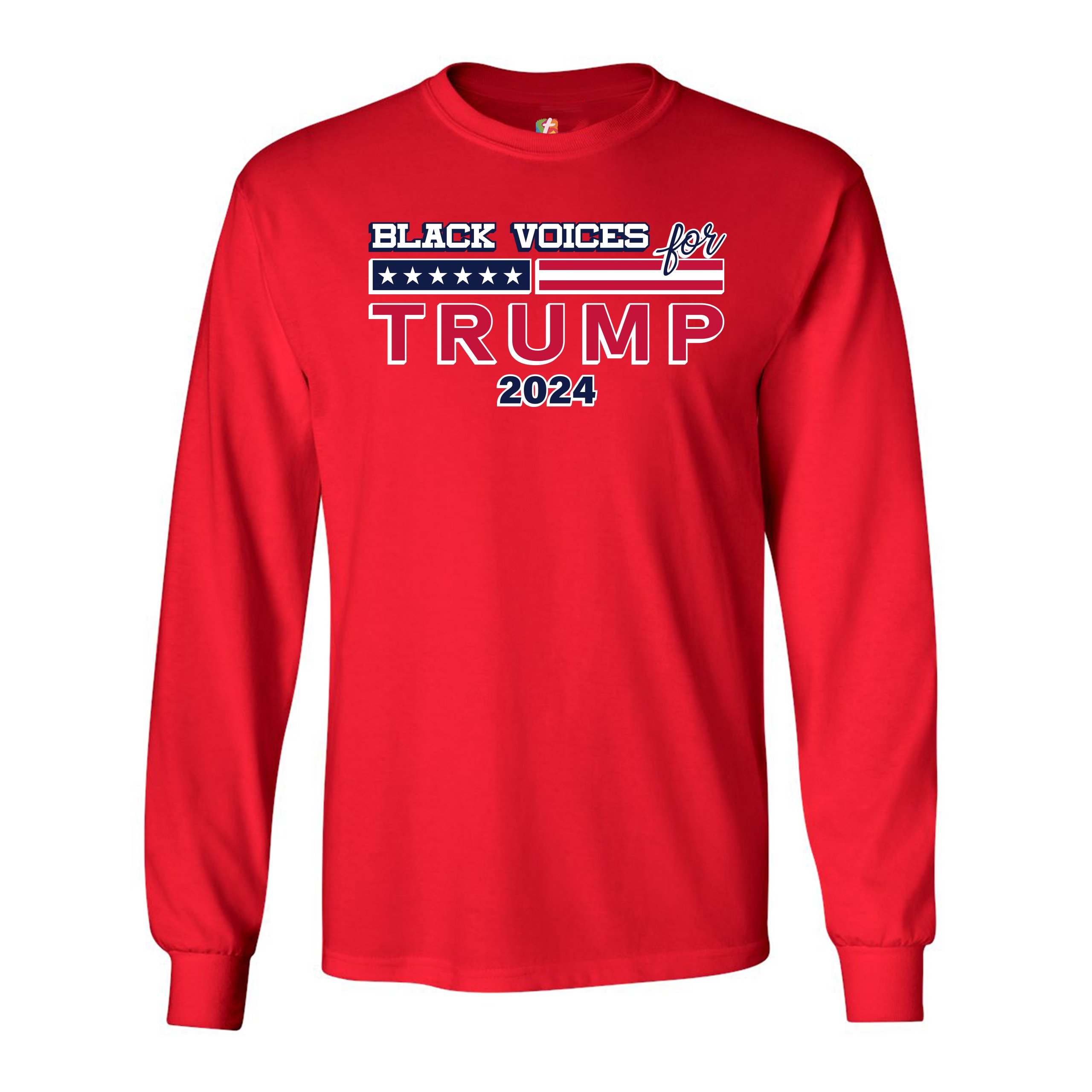 Black Voices For Trump Long Sleeve T-shirt Donald Trump 2024 Stars and ...