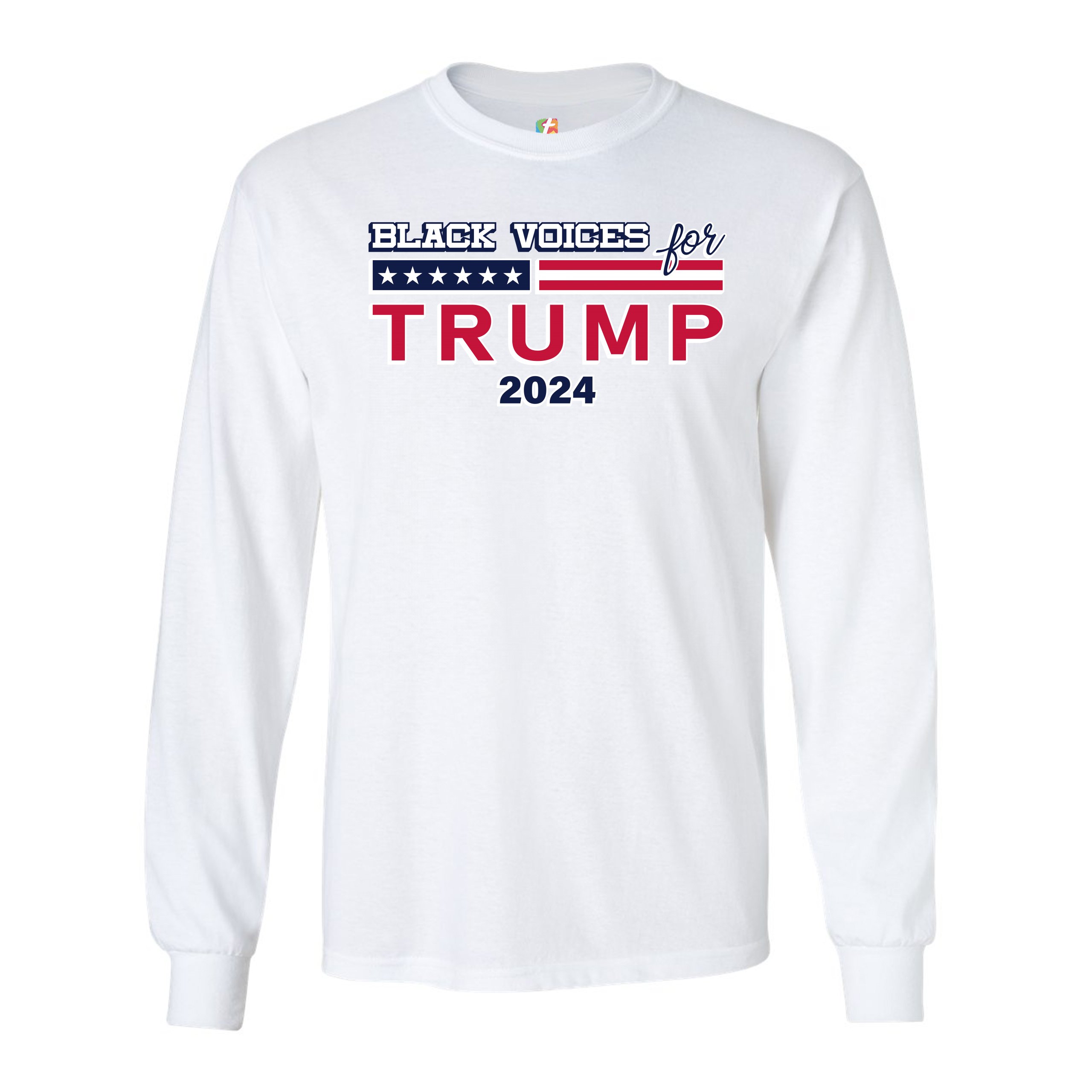 Black Voices For Trump Long Sleeve Tshirt Donald Trump 2024 Stars and