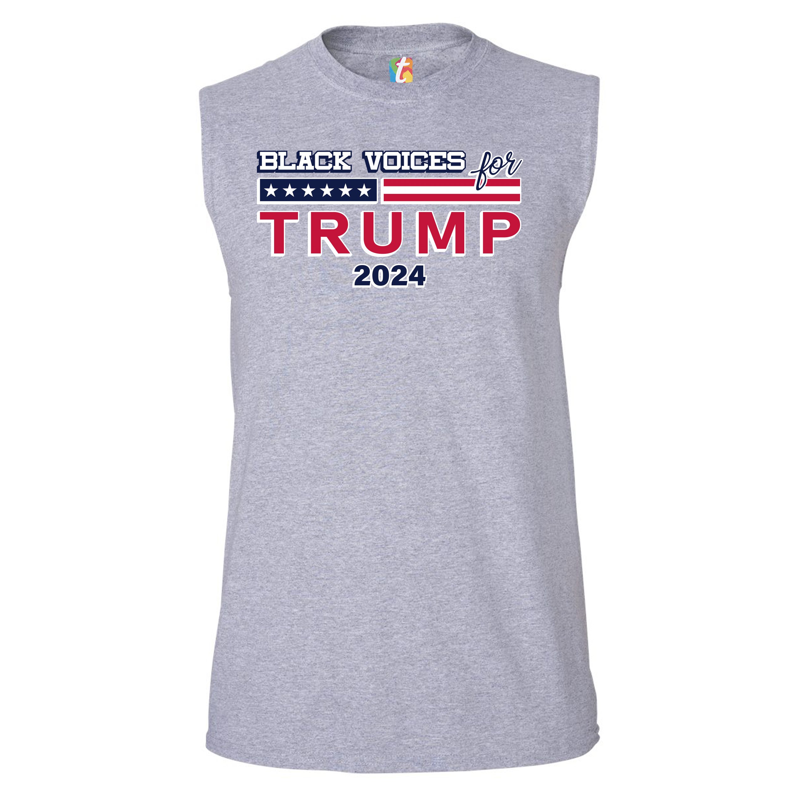 Black Voices For Trump Muscle Shirt Donald Trump 2024 Stars and Stripes