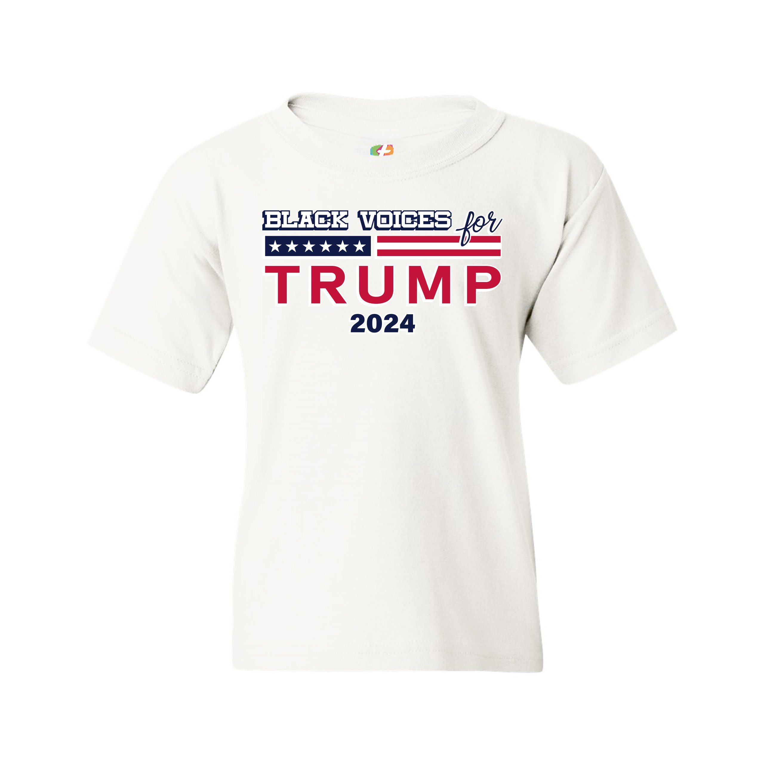 Black Voices For Trump Youth Tshirt Donald Trump 2024 Stars and