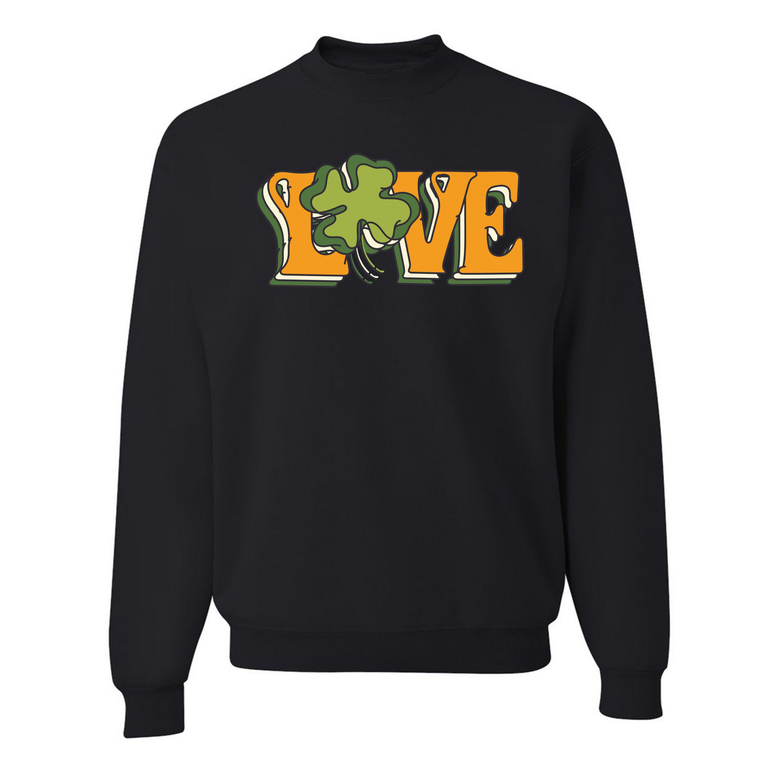 LOVE Sweatshirt Irish Shamrock St. Patrick's Day Holiday Clover Crewneck - Picture 8 of 36