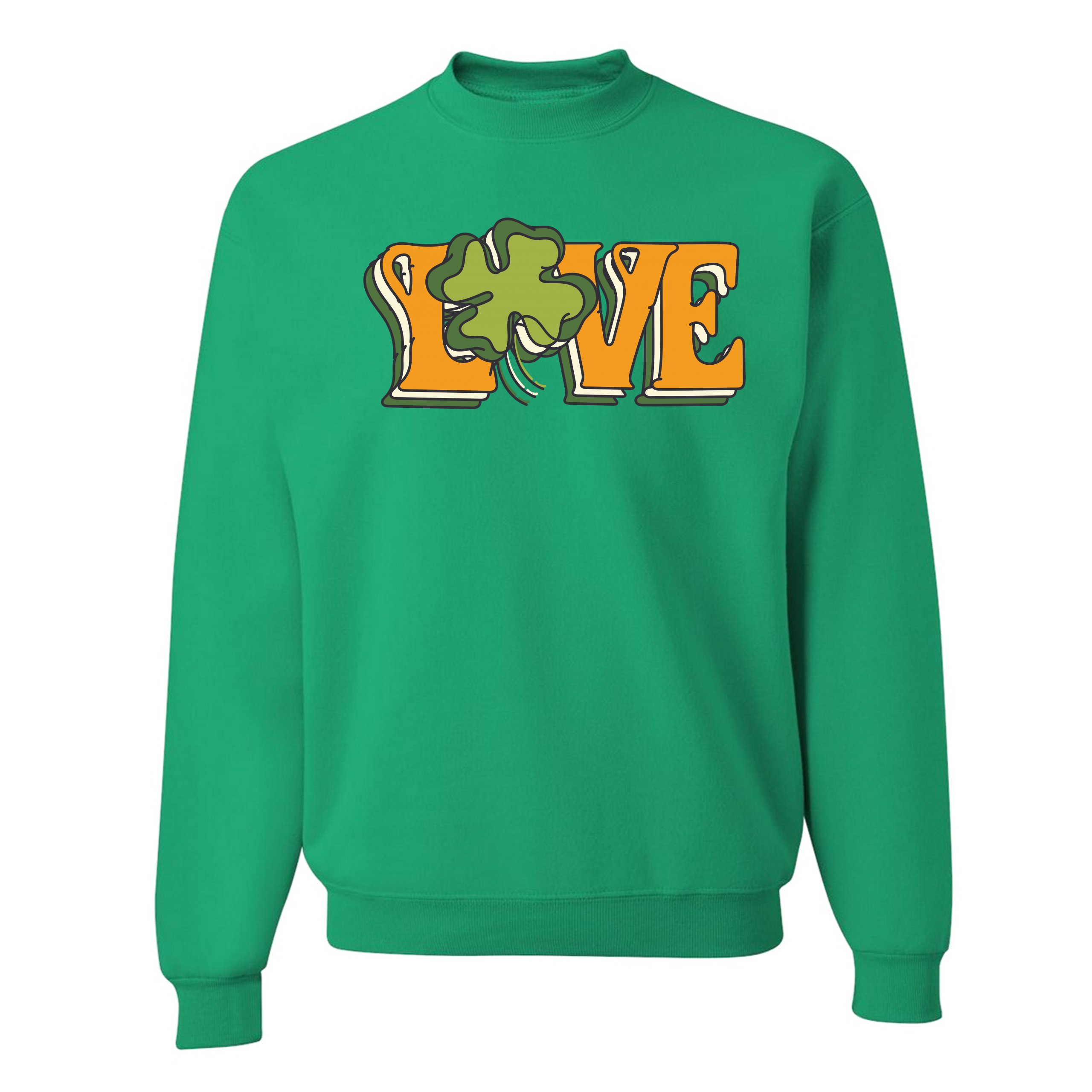 LOVE Sweatshirt Irish Shamrock St. Patrick's Day Holiday Clover Crewneck - Picture 3 of 36