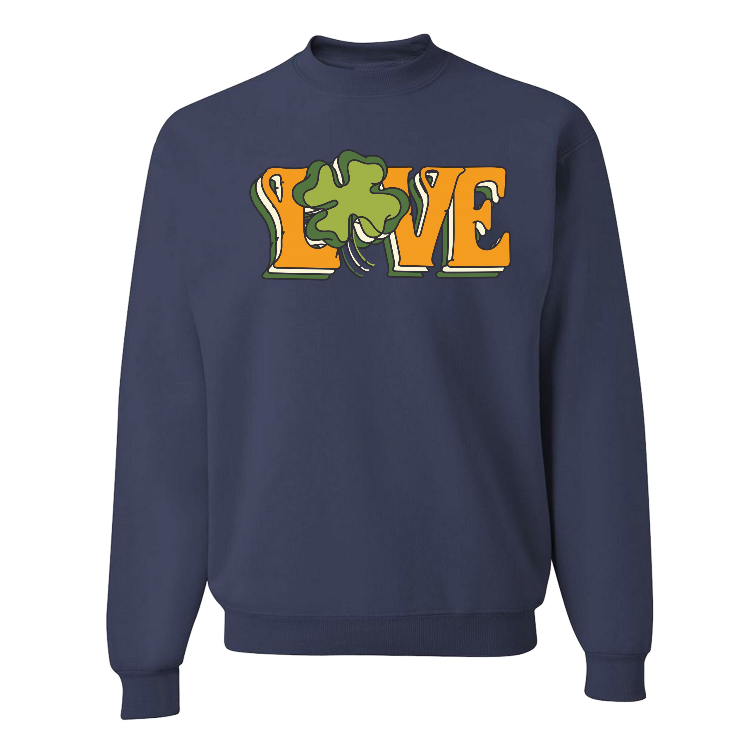 LOVE Sweatshirt Irish Shamrock St. Patrick's Day Holiday Clover Crewneck - Picture 28 of 36