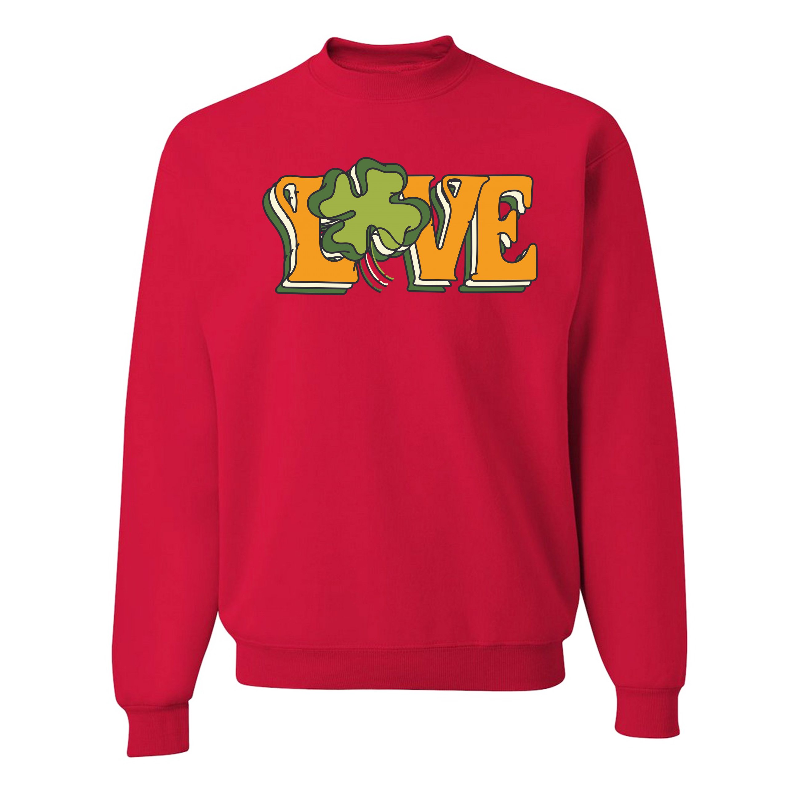 LOVE Sweatshirt Irish Shamrock St. Patrick's Day Holiday Clover Crewneck - Picture 18 of 36