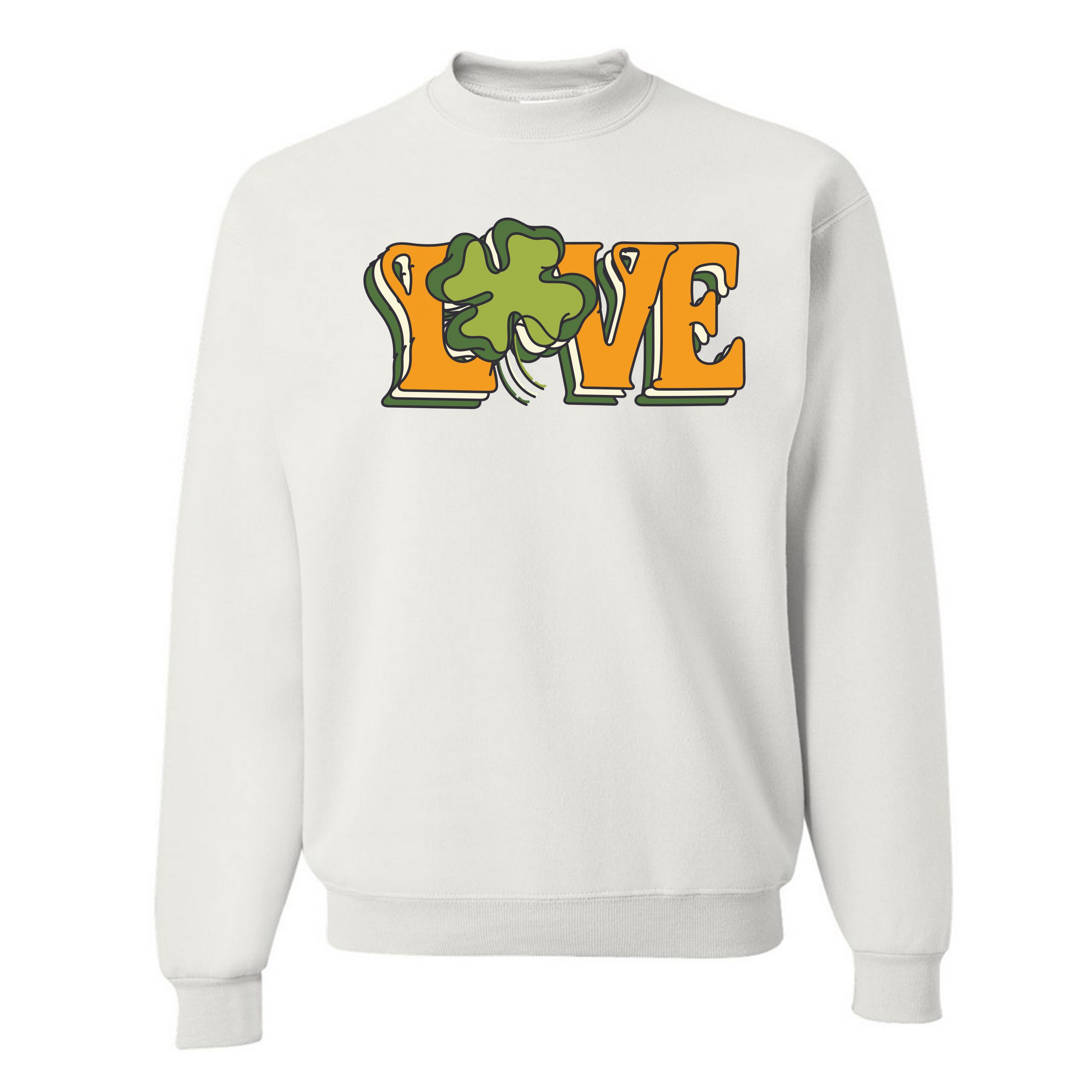 LOVE Sweatshirt Irish Shamrock St. Patrick's Day Holiday Clover Crewneck - Picture 23 of 36