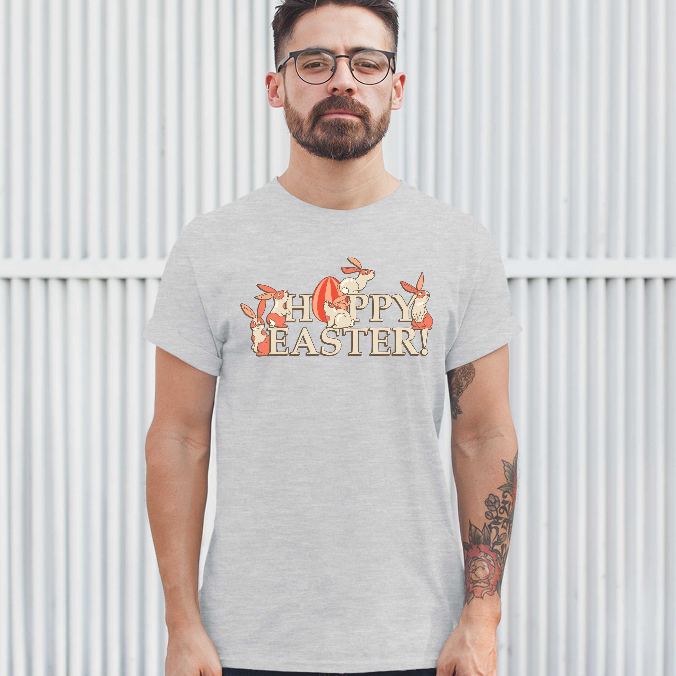 Happy Easter! T-shirt Hoppy Easter Bunnies Holiday Egg Hunt Men's Tee - Picture 60 of 98