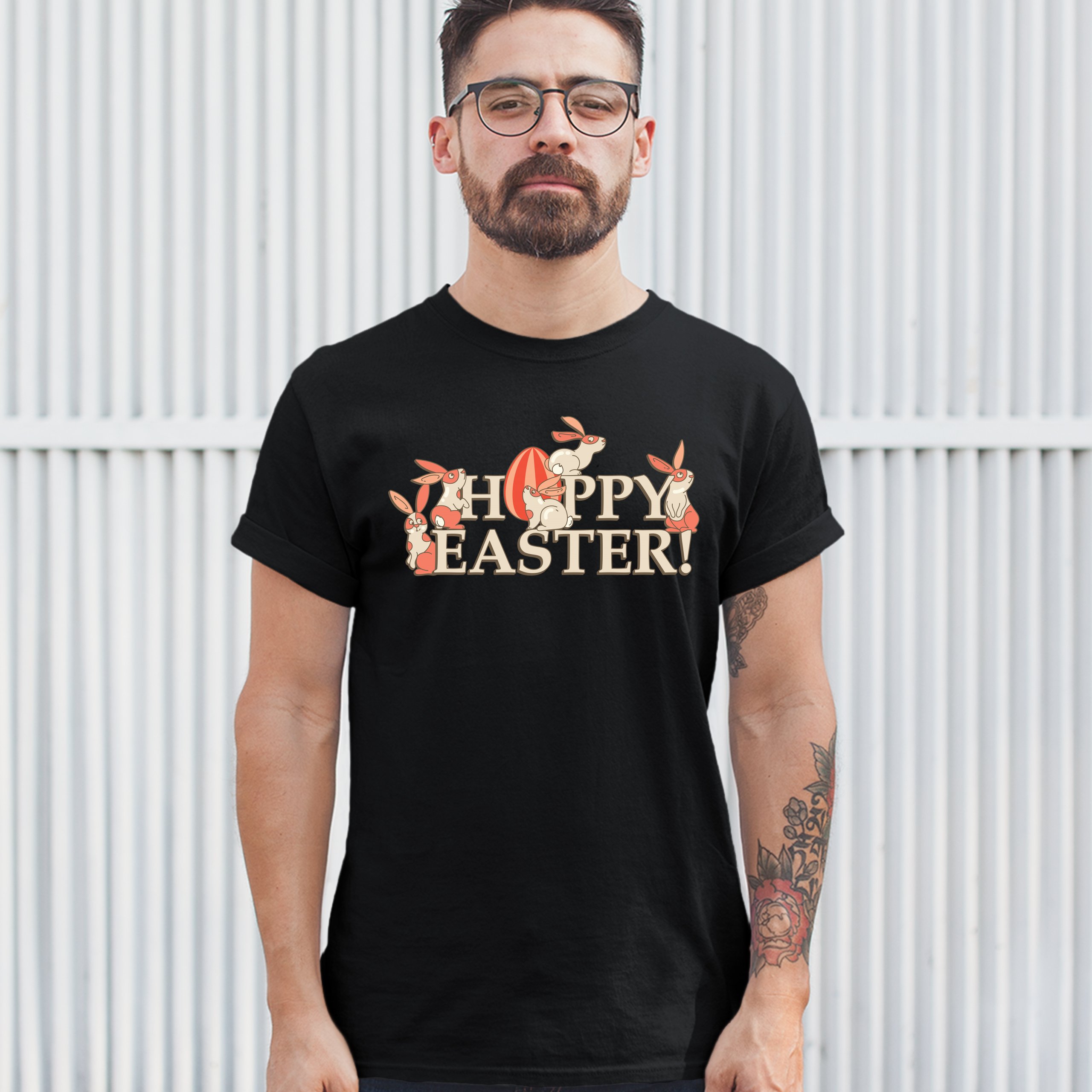 Happy Easter! T-shirt Hoppy Easter Bunnies Holiday Egg Hunt Men's Tee - Picture 18 of 98