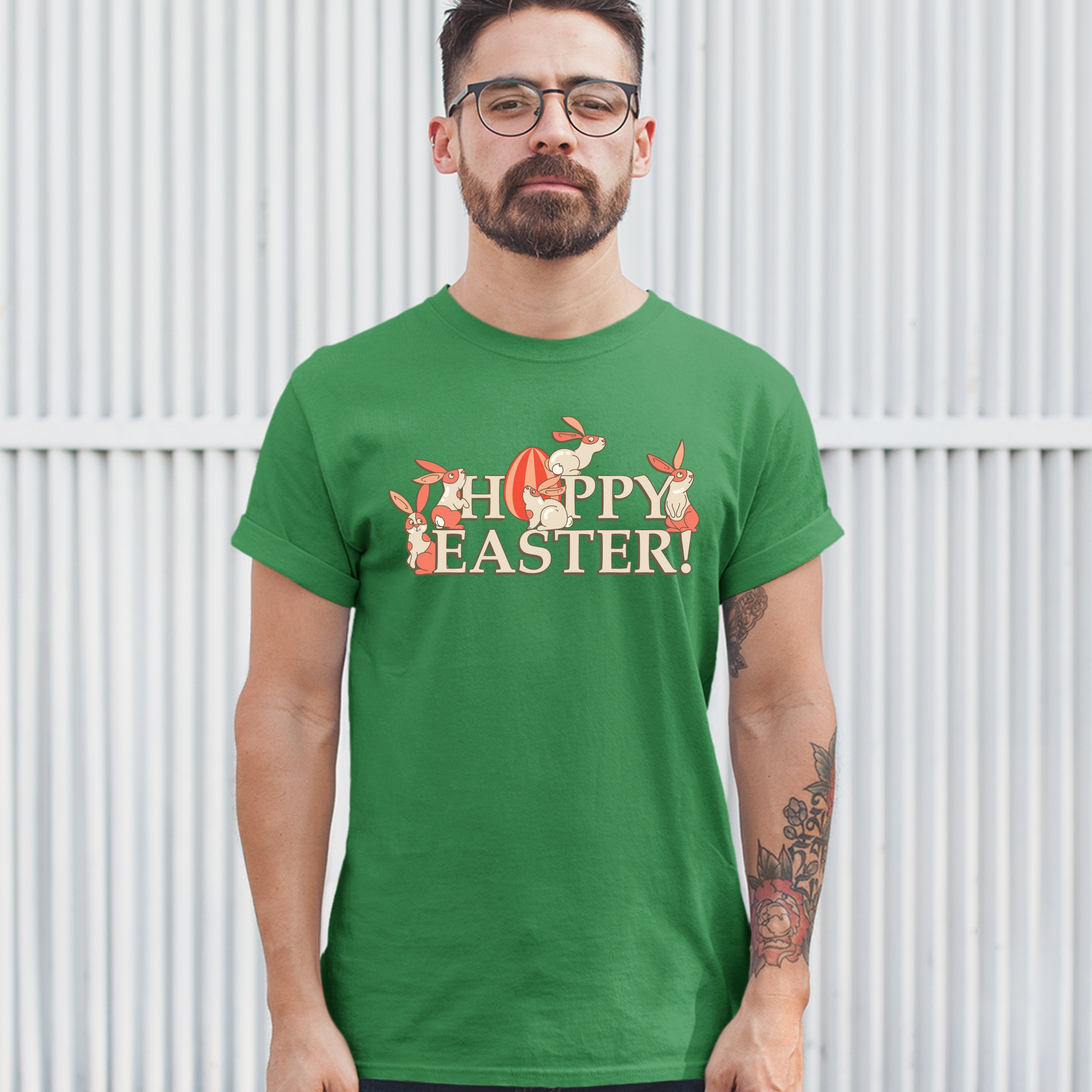 Happy Easter! T-shirt Hoppy Easter Bunnies Holiday Egg Hunt Men's Tee - Picture 11 of 98
