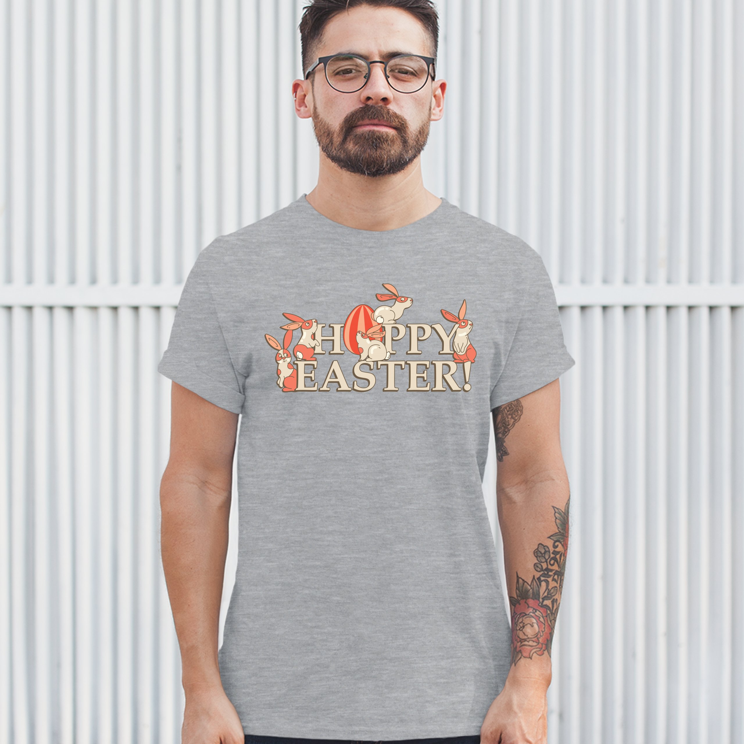 Happy Easter! T-shirt Hoppy Easter Bunnies Holiday Egg Hunt Men's Tee - Picture 25 of 98